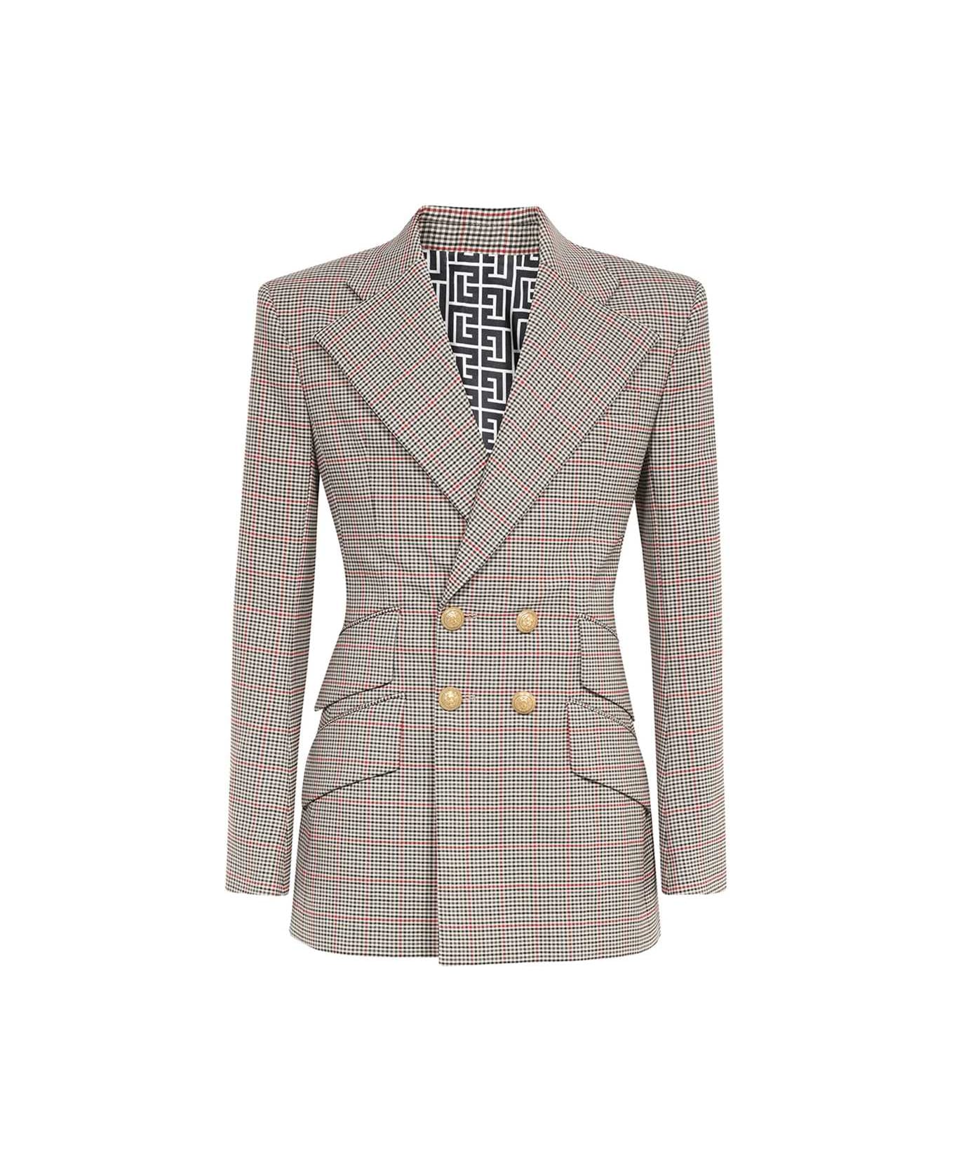 Balmain Houndstooth Wool Blazer italist