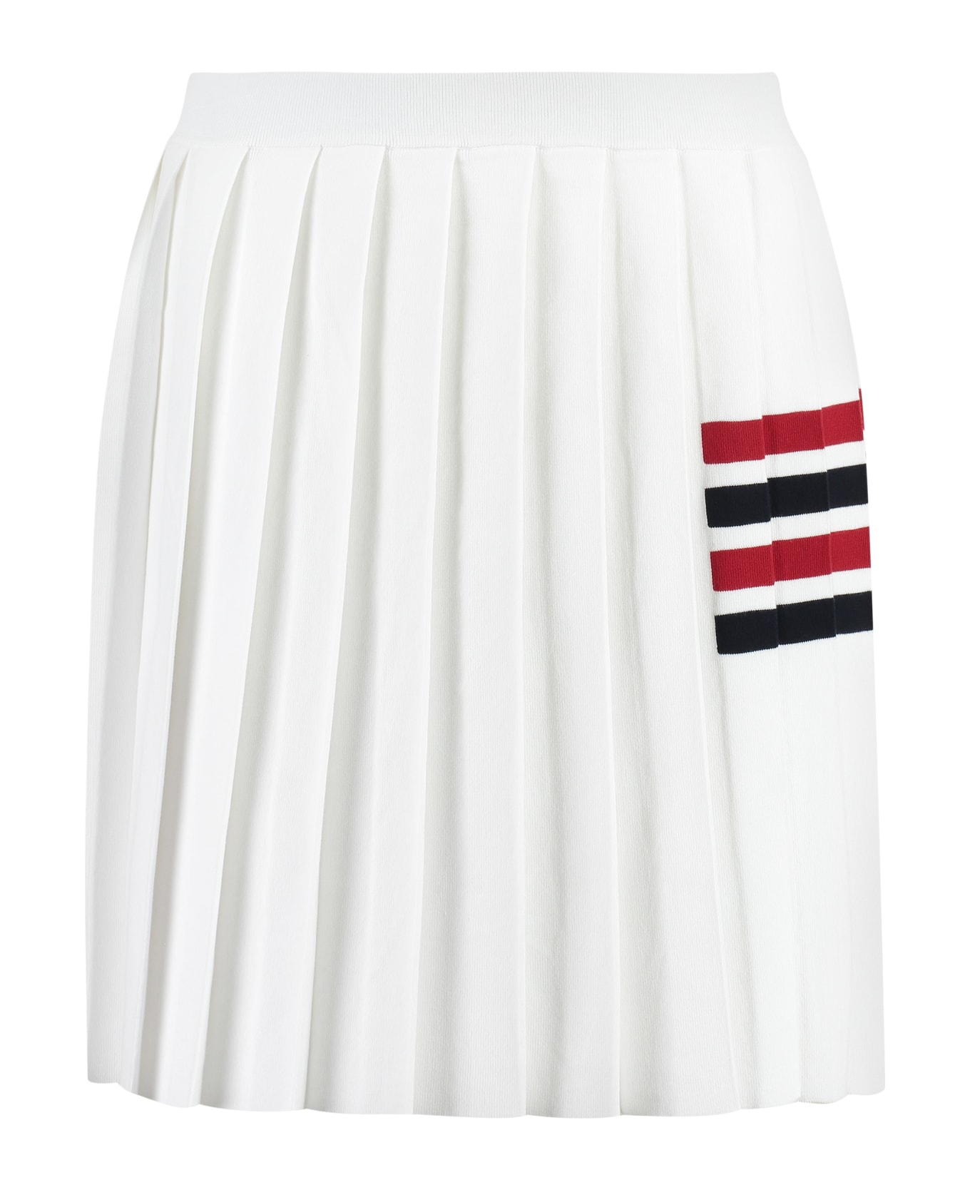 Thom Browne Pleated Knitted Skirt - White