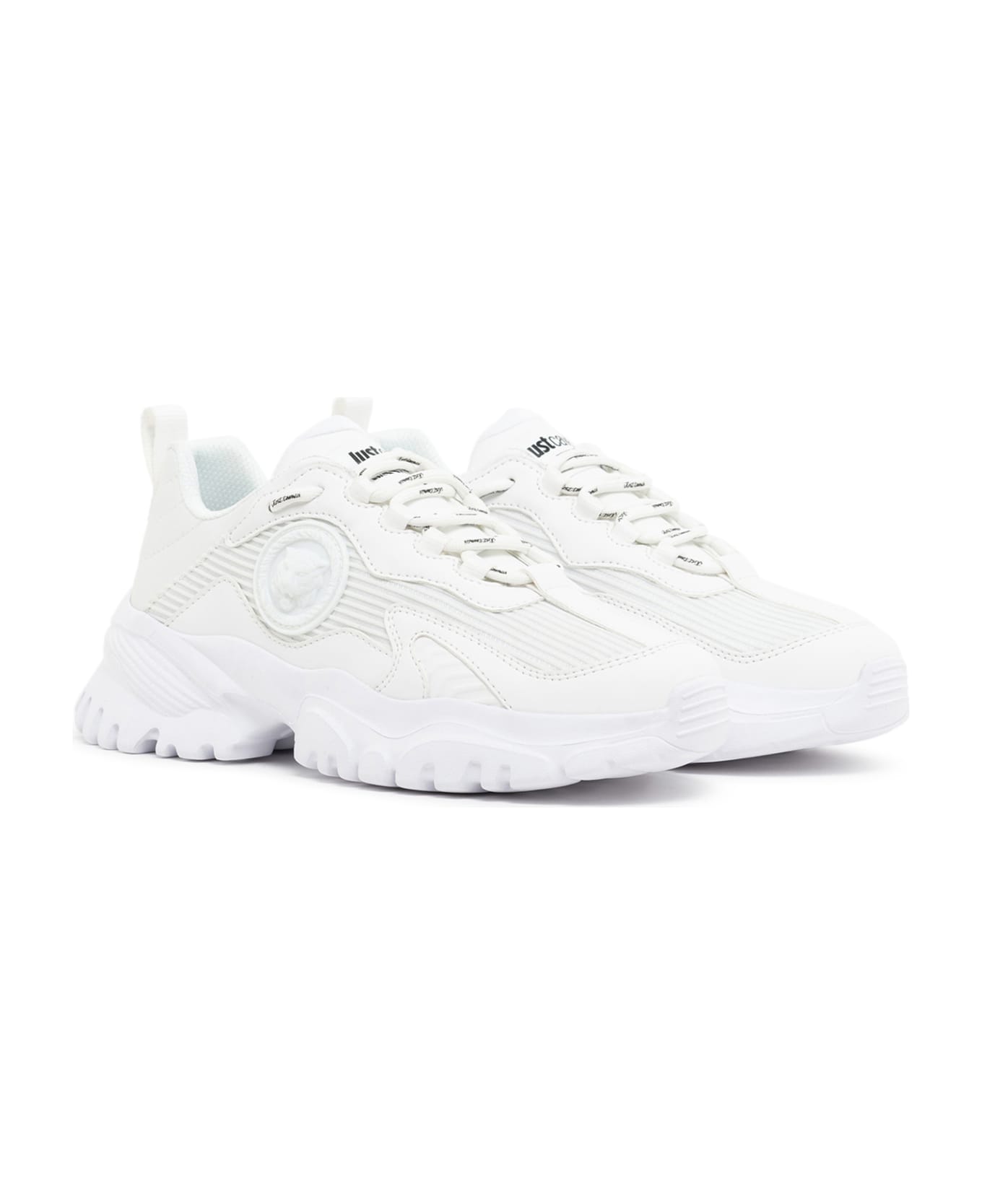 Just Cavalli White Low Top Sneakers - White