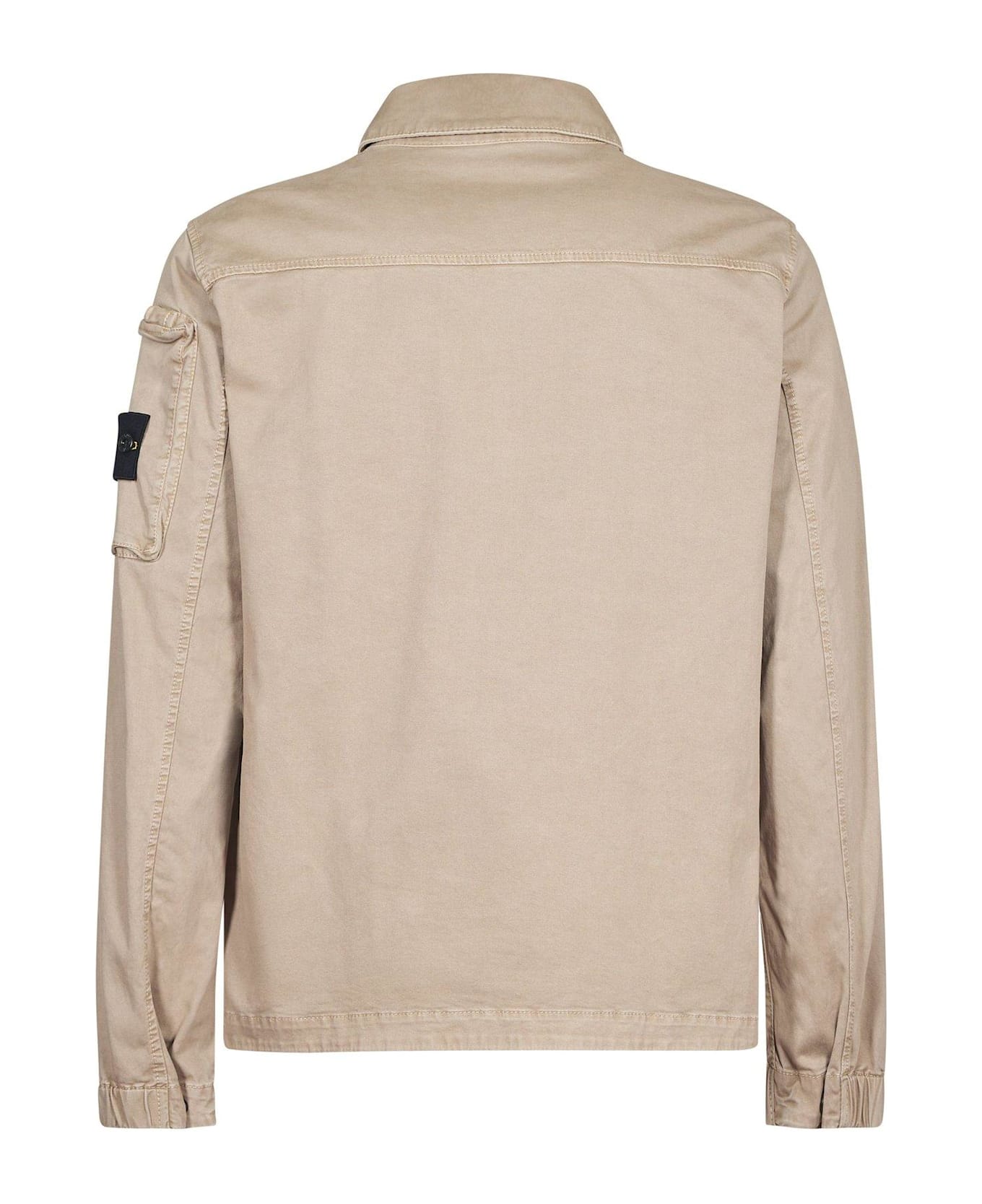 Stone Island Logo-patch Zipped Jacket - DESERT