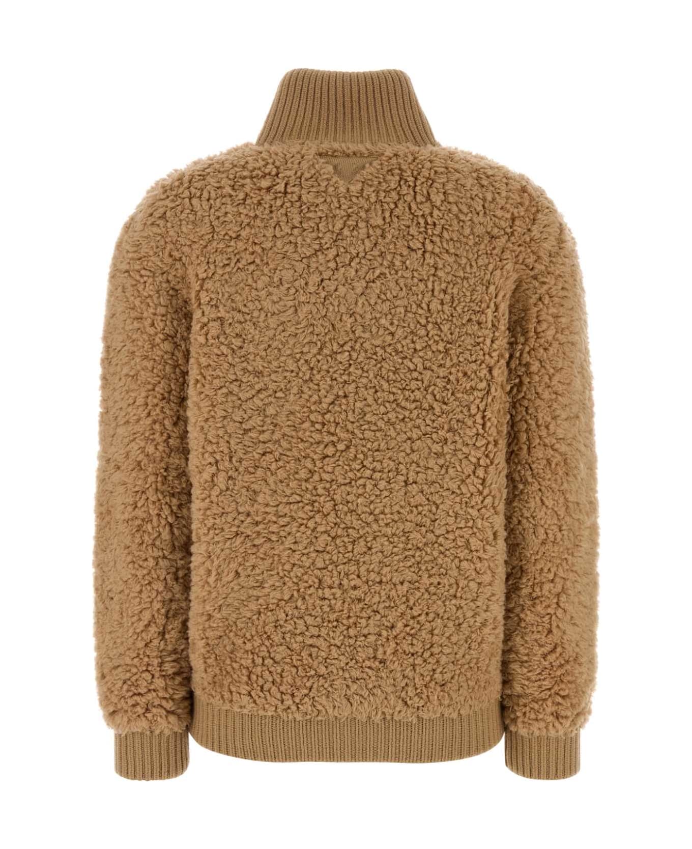 Prada Camel Wool Blend Cardigan - ALBINO