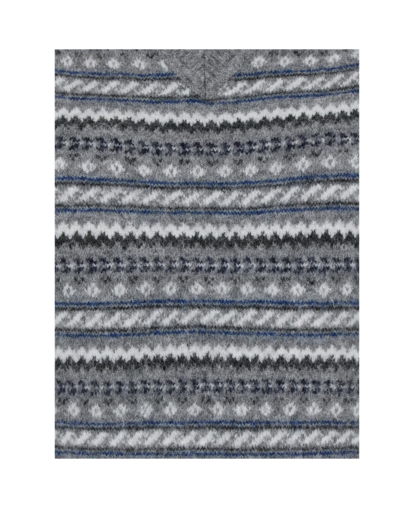 Dunst Grey Sleeveless Vest With V Neck And All-over Striped Motif In Wool Blend Woman - Grey