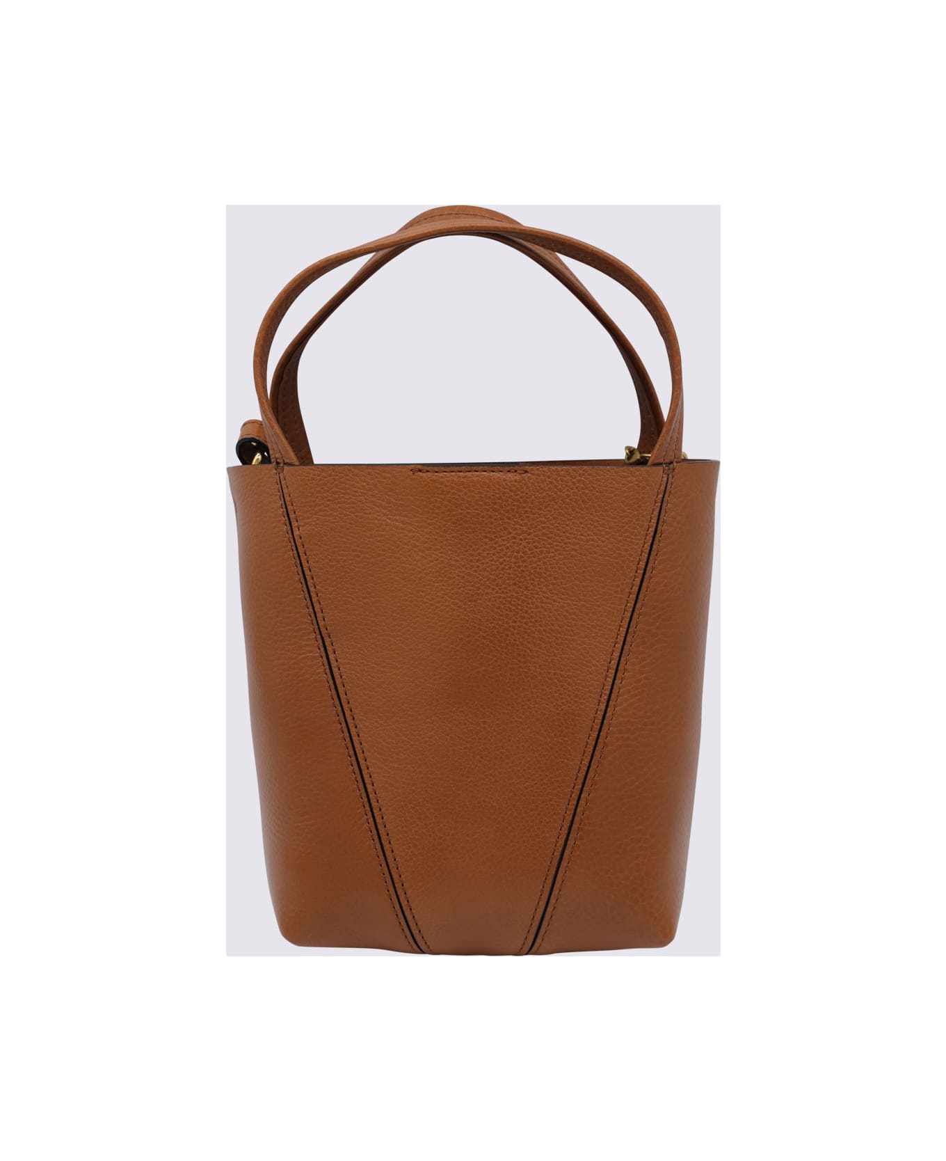 Chloé Clay Brown Leather Spin Tote - CLAY BROWN