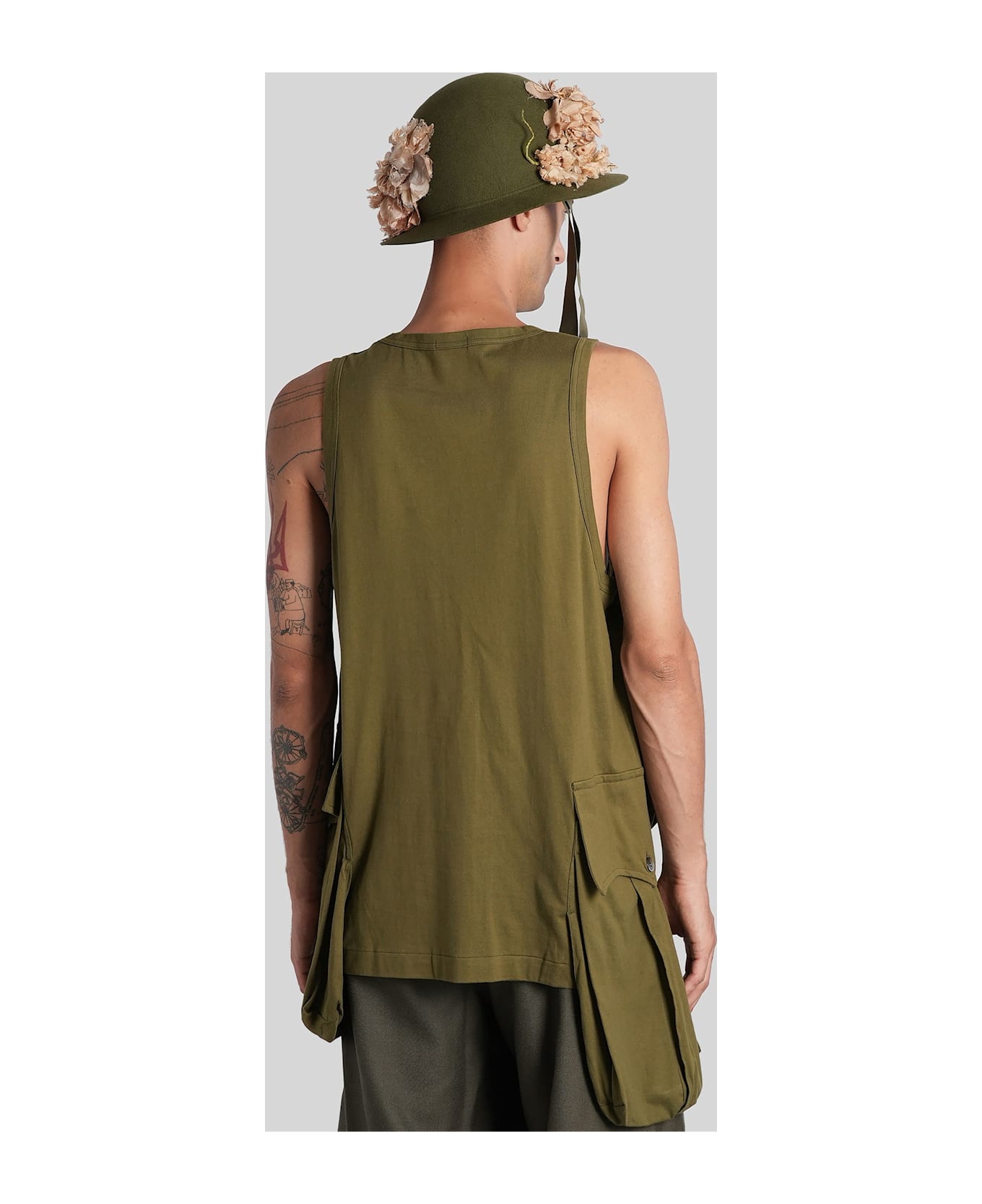 Comme Des Garçons Homme Plus Tank Top In Green Cotton - green