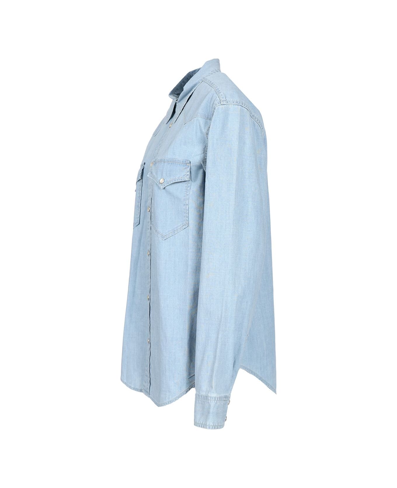 Isabel Marant 'vasco' Shirt In Light Wash Denim - Light blue
