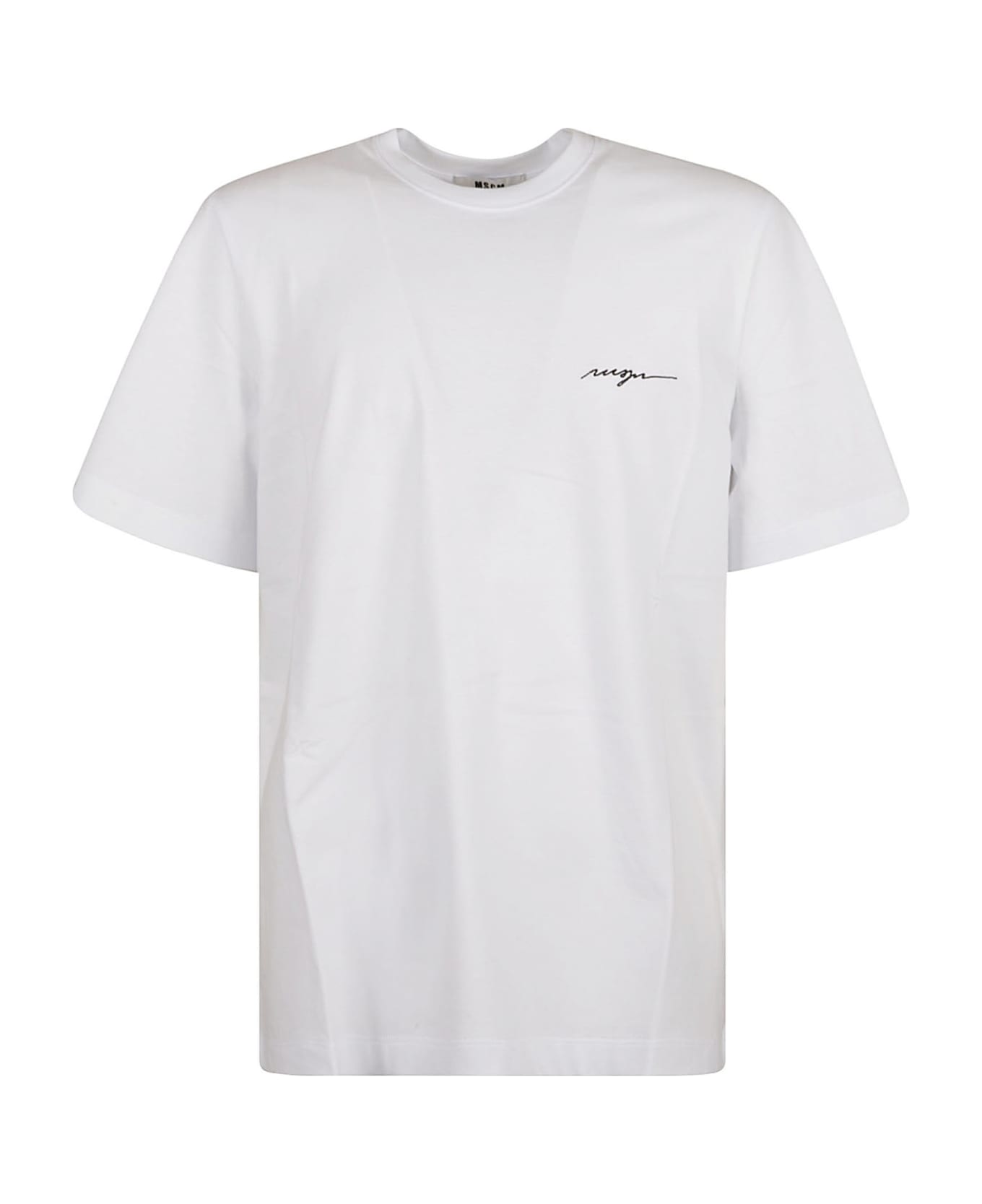 MSGM Logo Round Neck T-shirt - White シャツ
