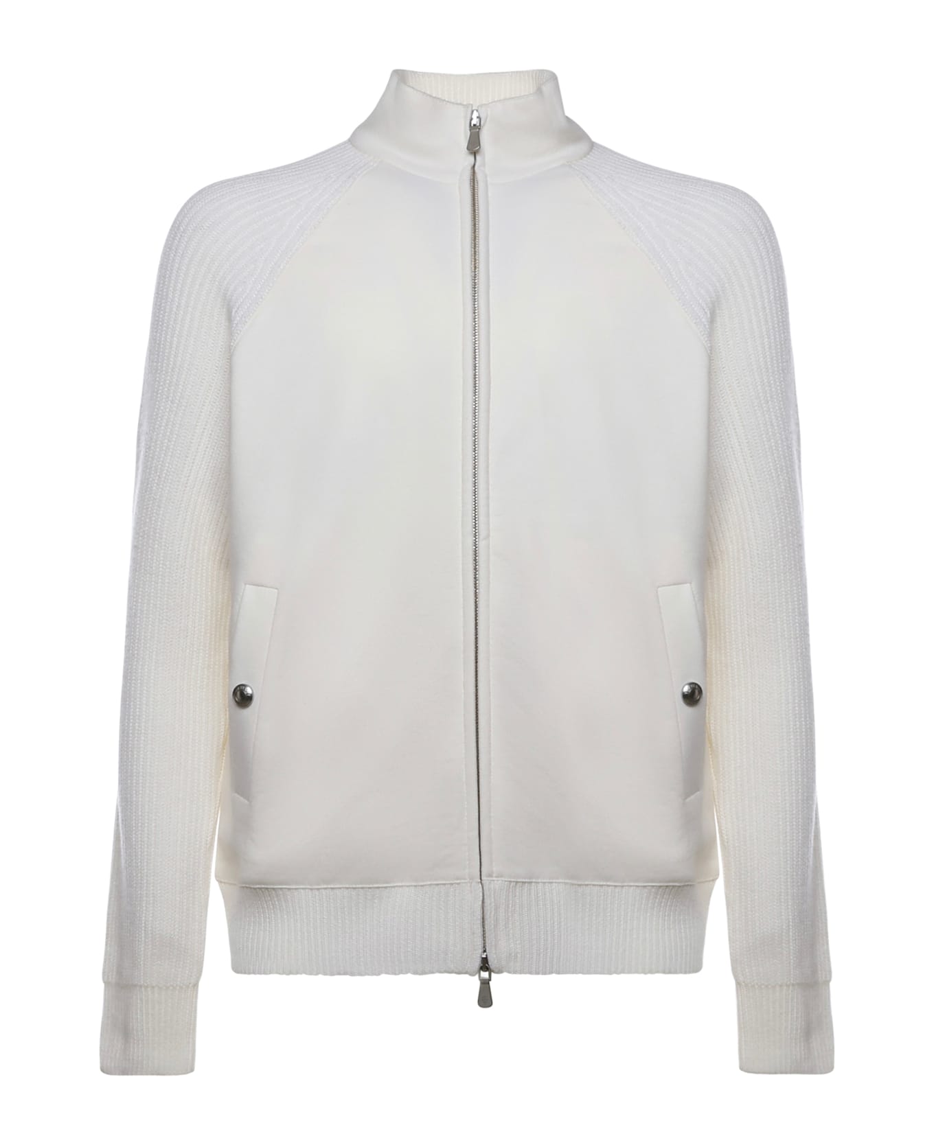 Eleventy Wool Zip-up Jacket - IVORY, SAND