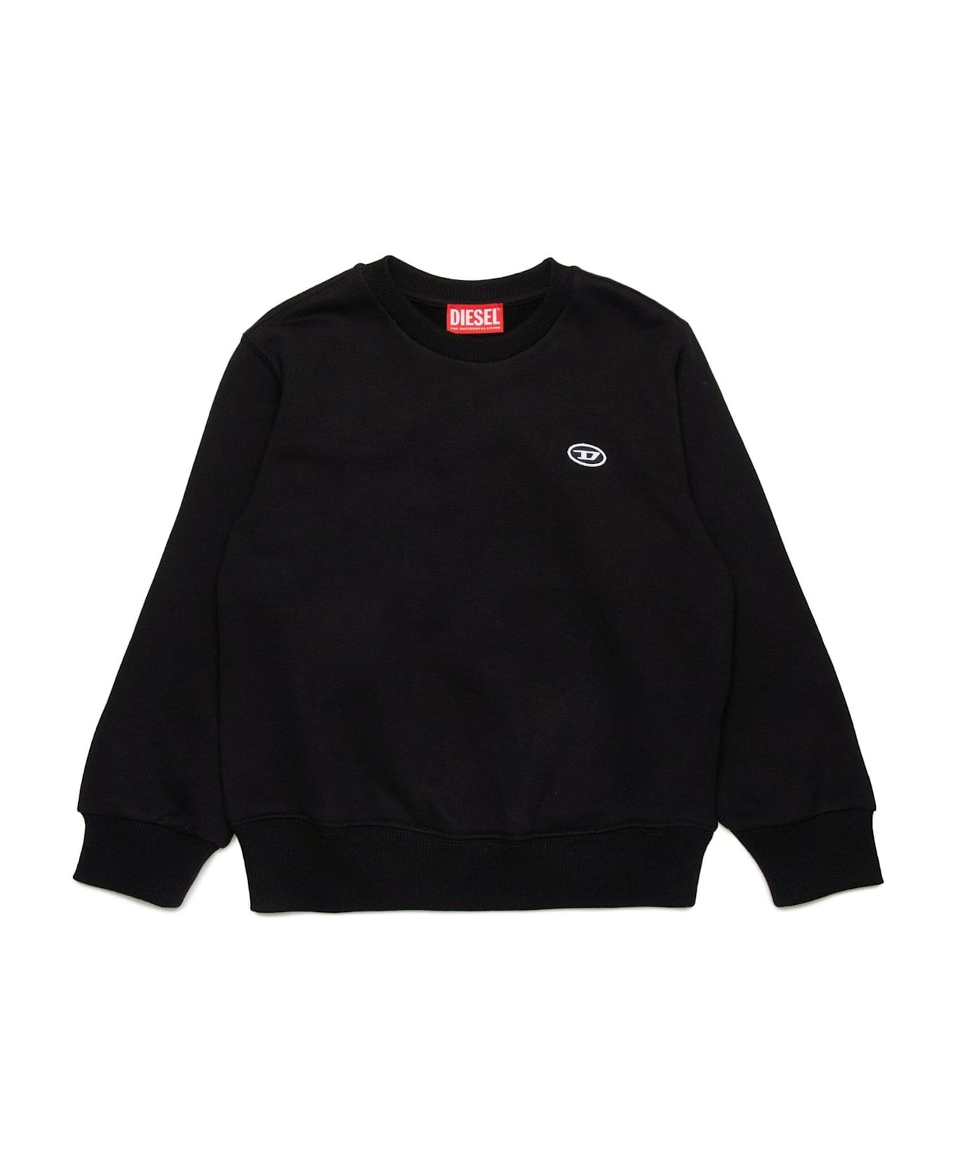 Diesel Logo Embroidered Crewneck Sweatshirt - Black