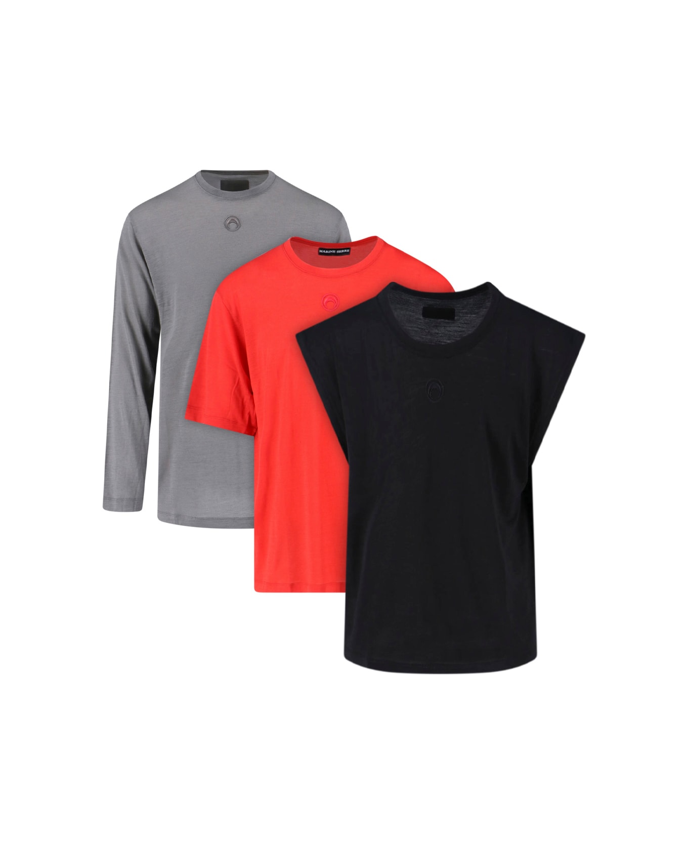 Marine Serre Set Of 2 T-shirts And Tank Top - Multicolor