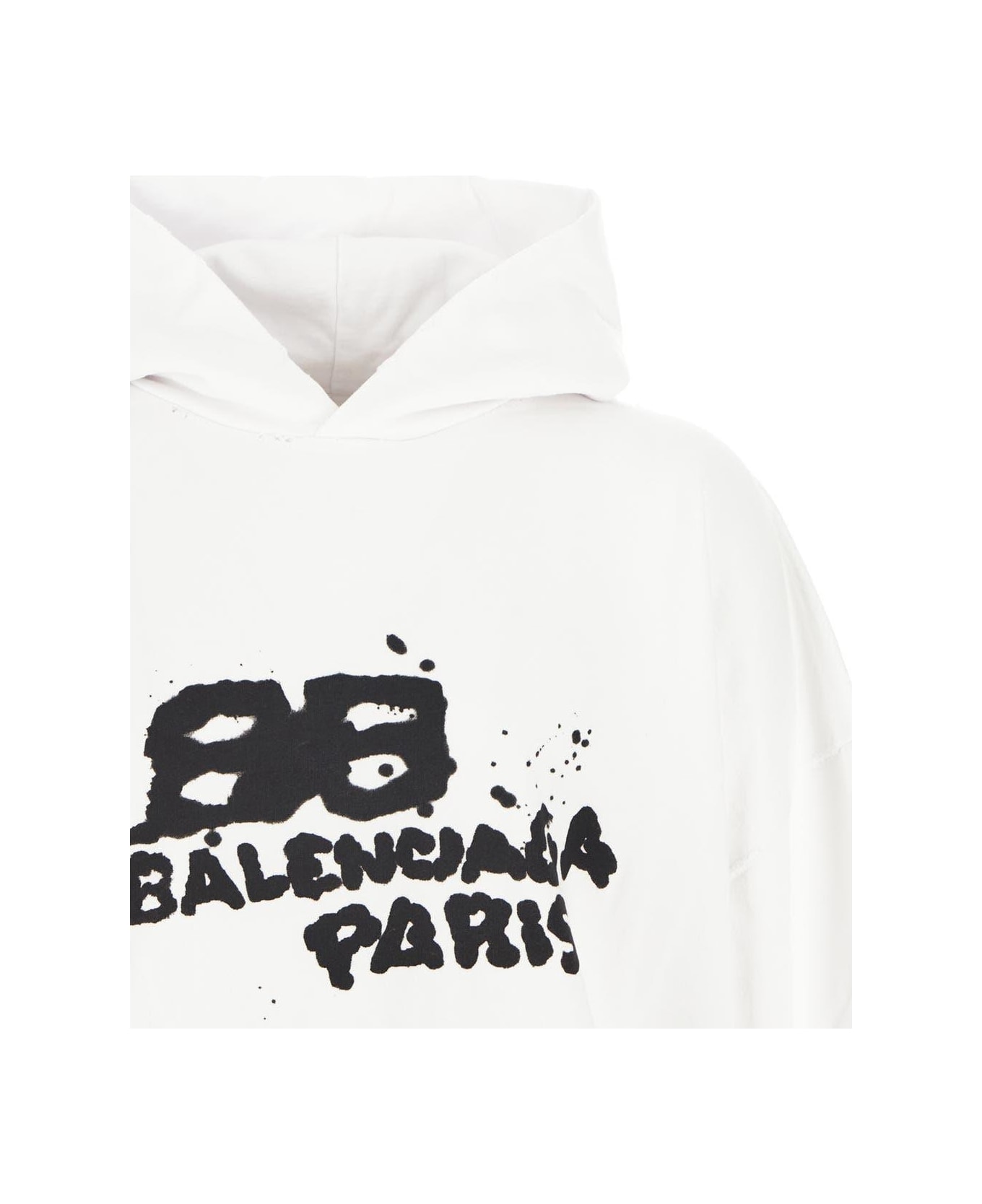 Balenciaga Hood Sweatshirt - WHITE