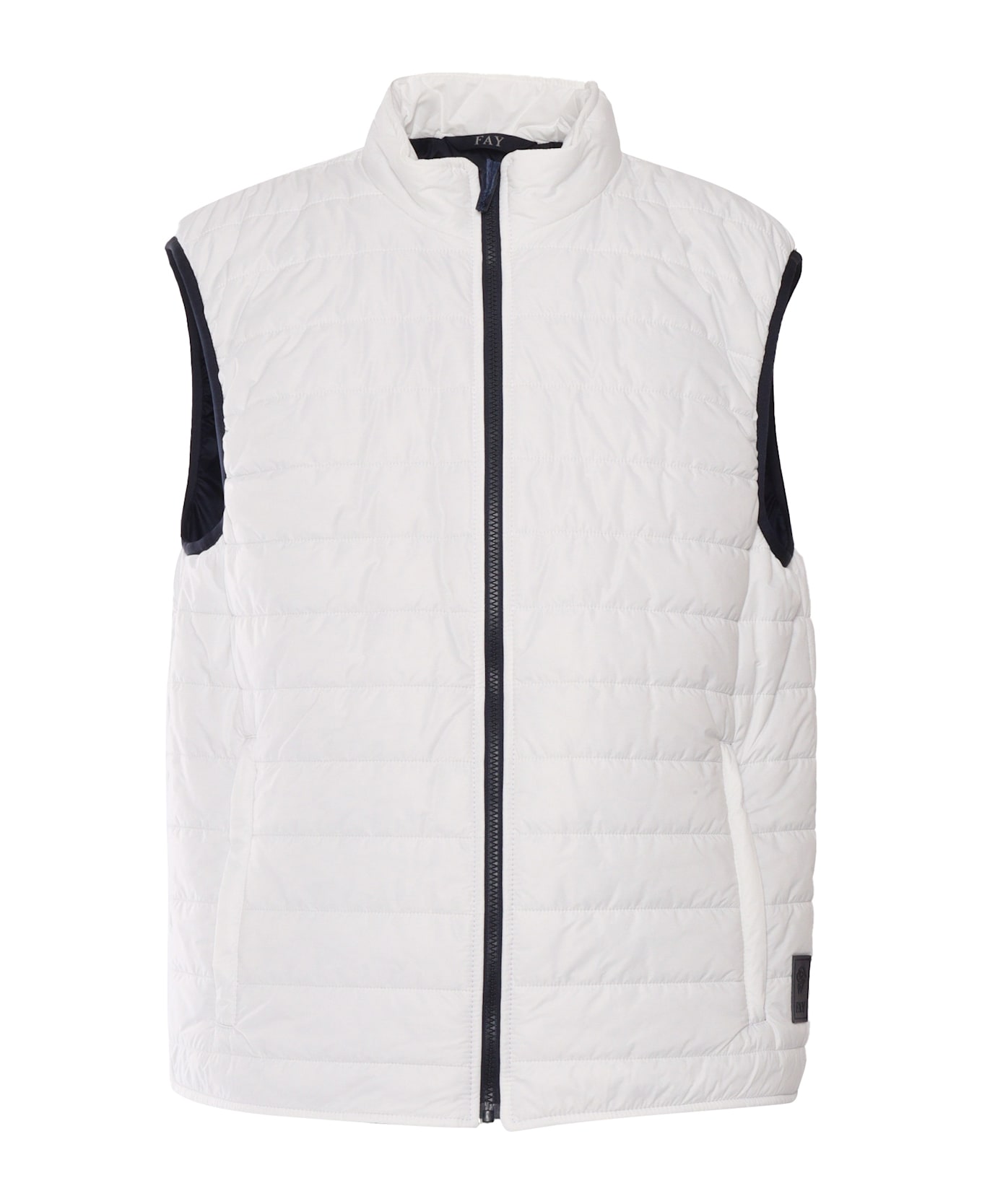 Fay Padded Zip Vest Jacket - WHITE