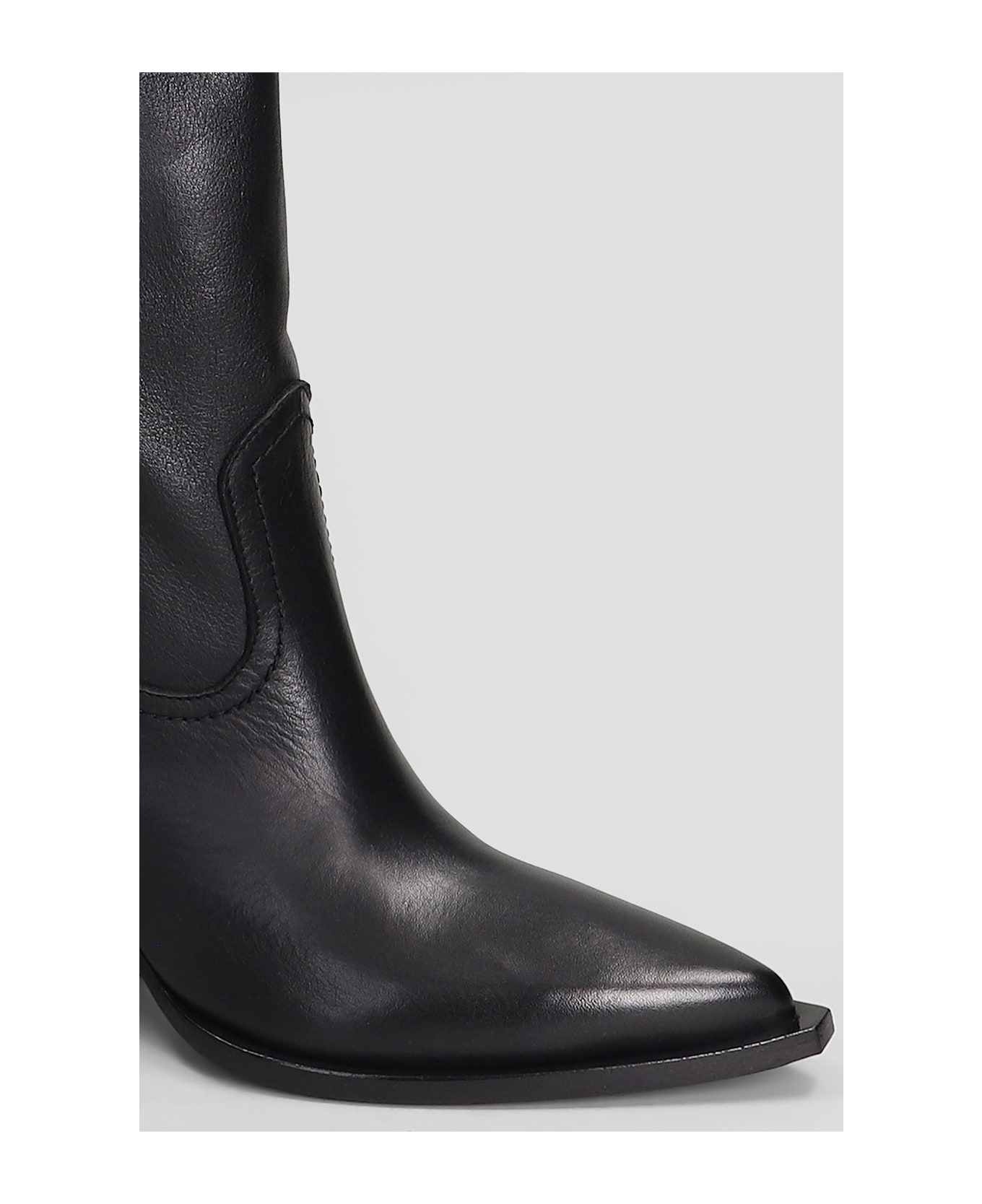 Elena Iachi Texan Boots In Black Leather - black