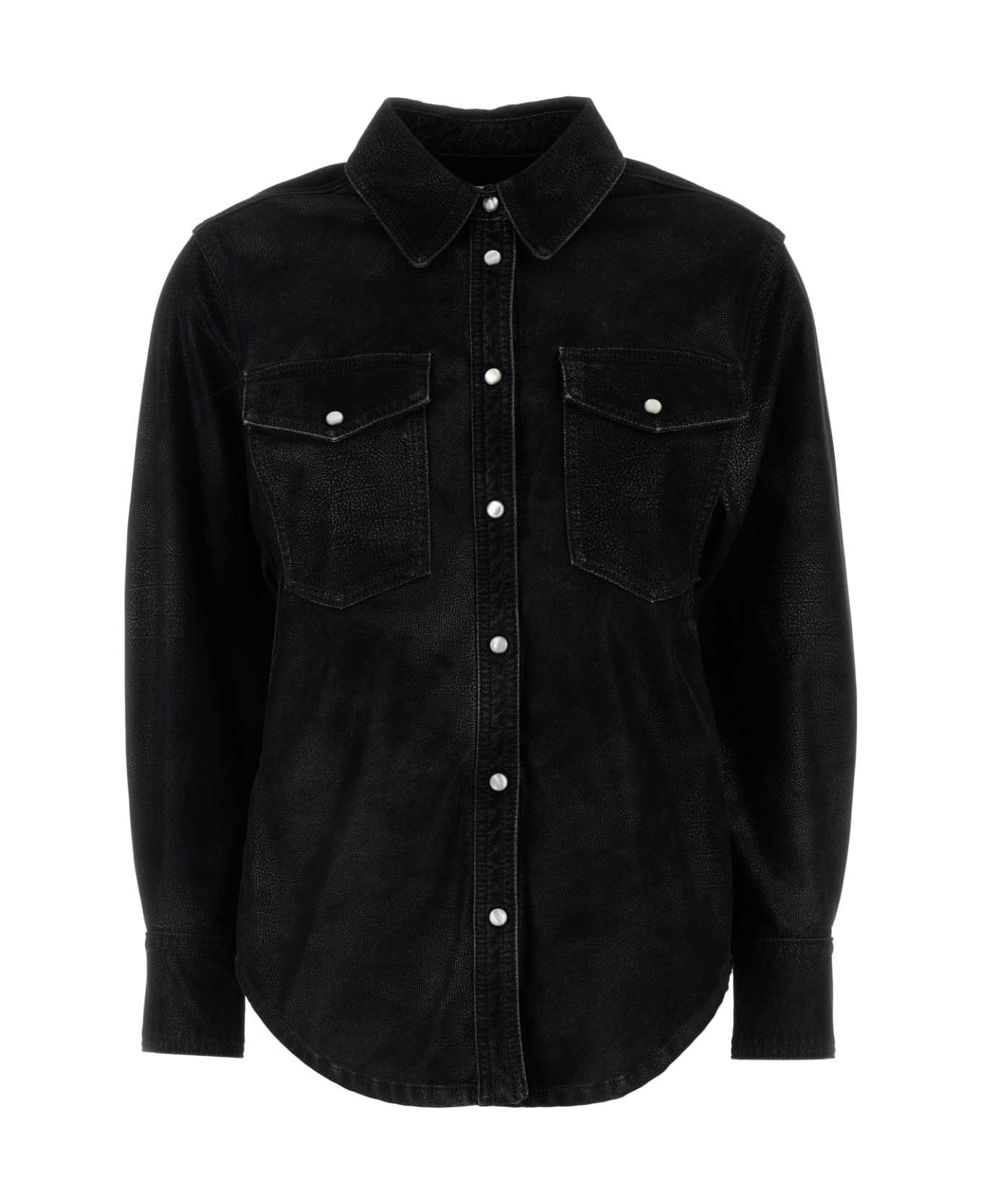 Marant Étoile Black Synthetic Leather Karima Shirt - BLACK