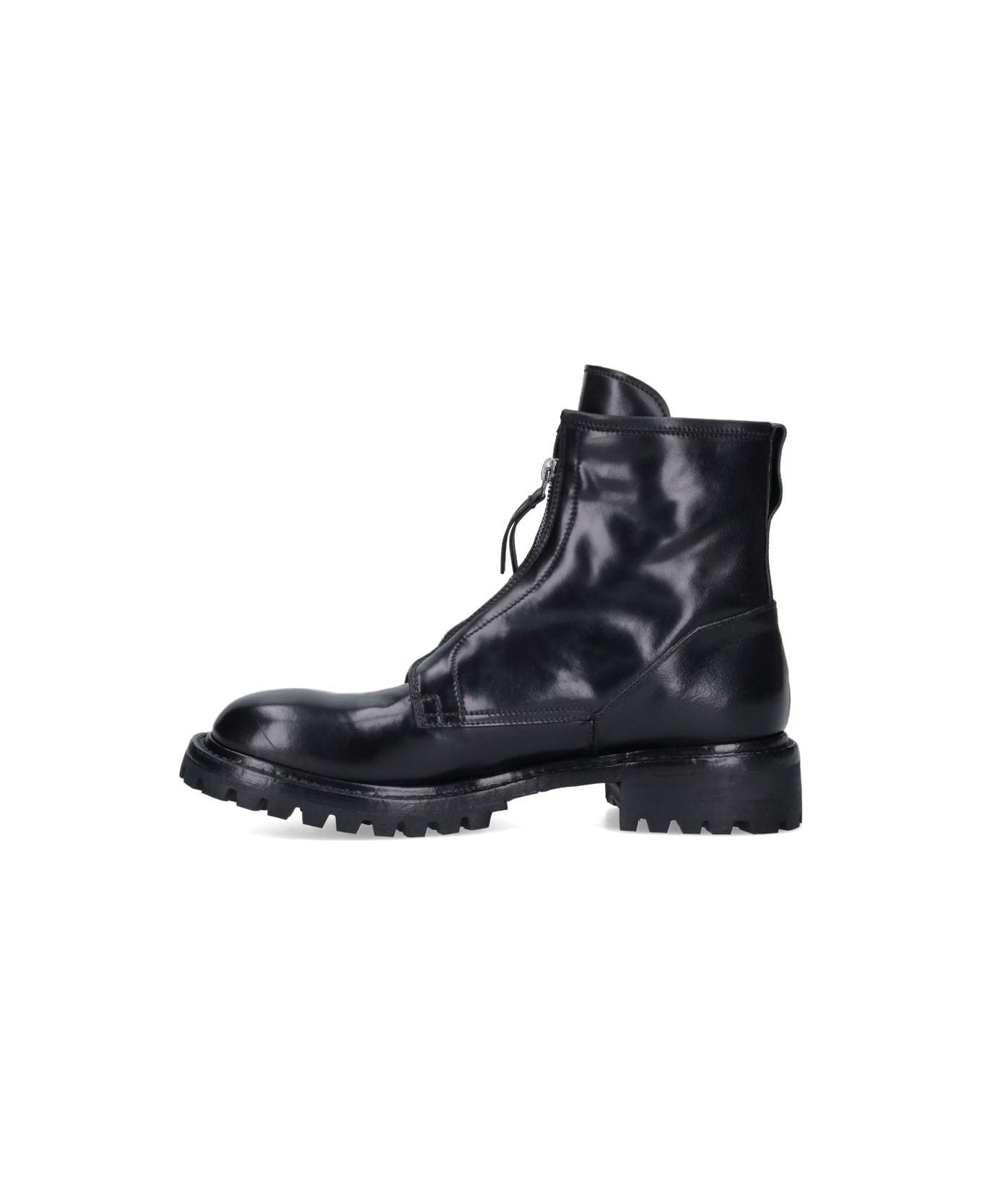 Premiata Leather Ankle Boots Boots - BLACK