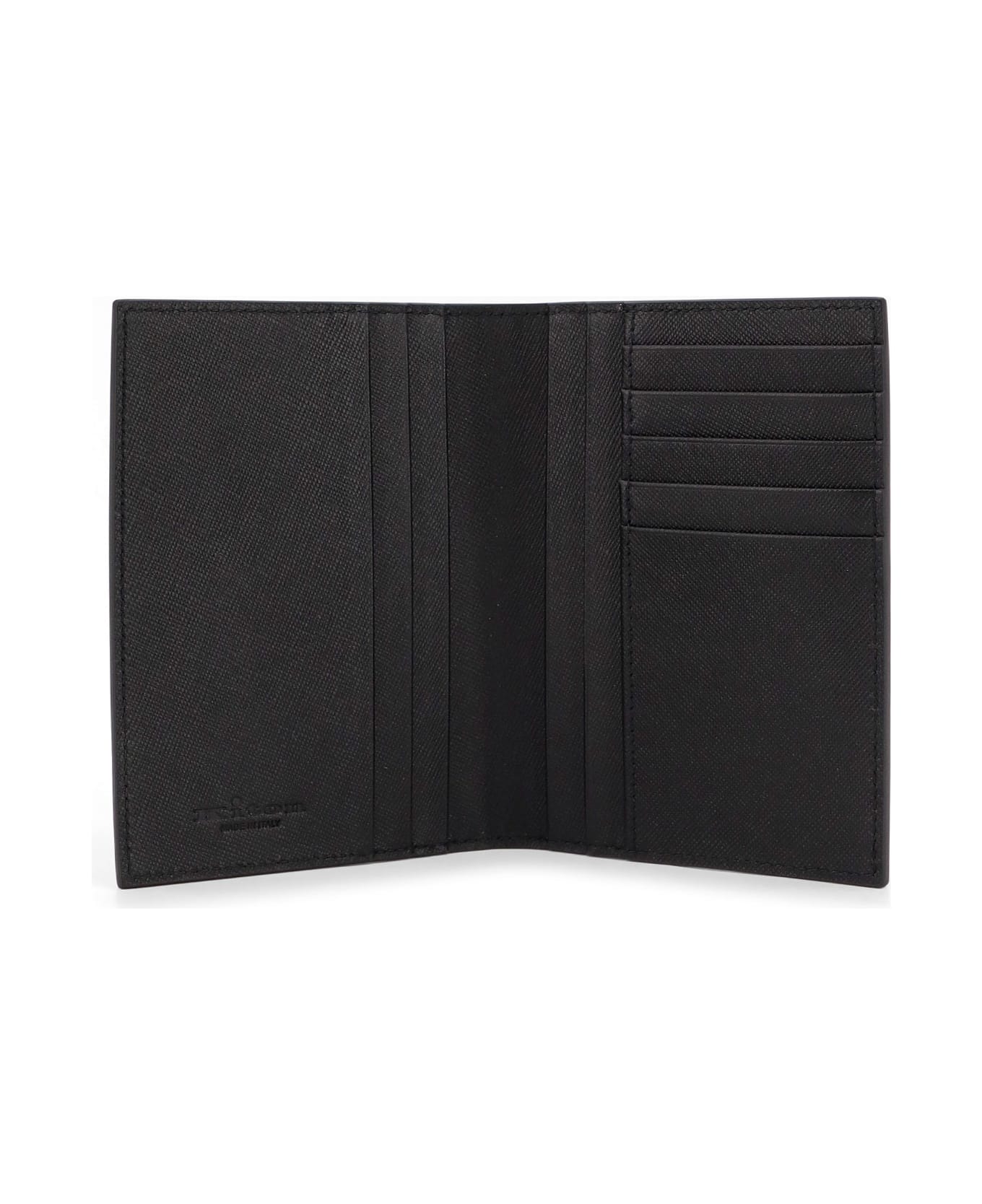 Kiton Leather Passport Holder - Black
