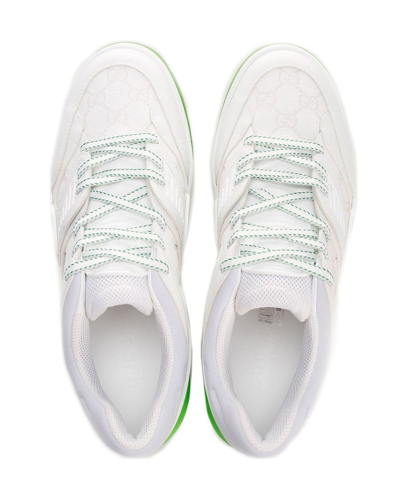 Gucci Basket Panelled Lace-up Sneakers - Bianco