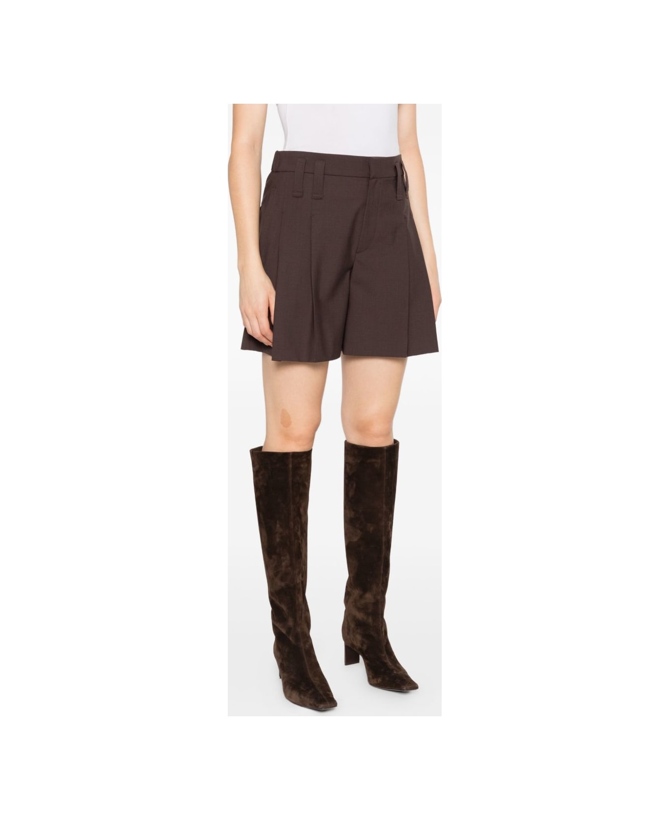 Brunello Cucinelli Wool Blend Shorts - Brown