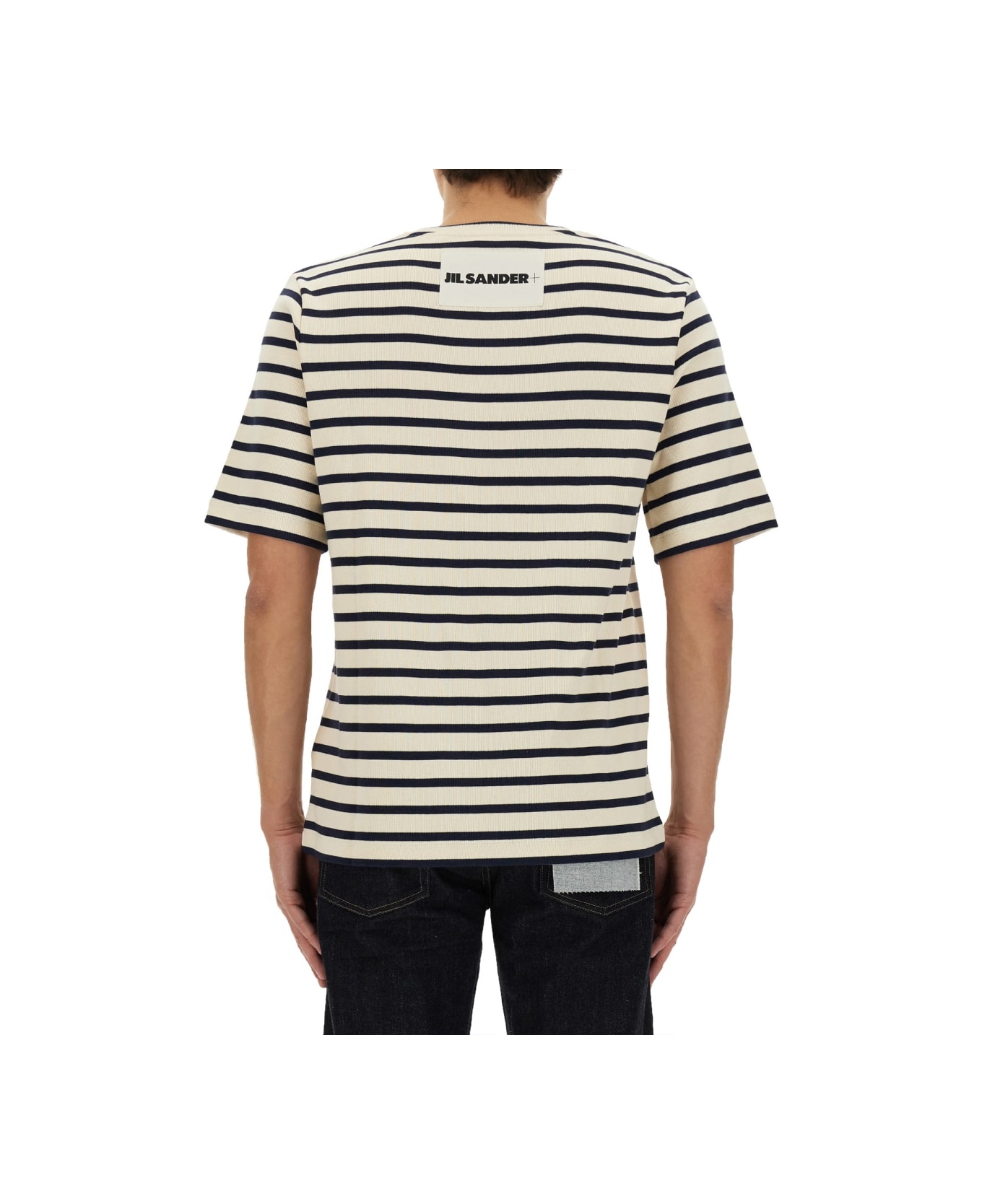 Jil Sander Striped T-shirt - Bianco Nero シャツ