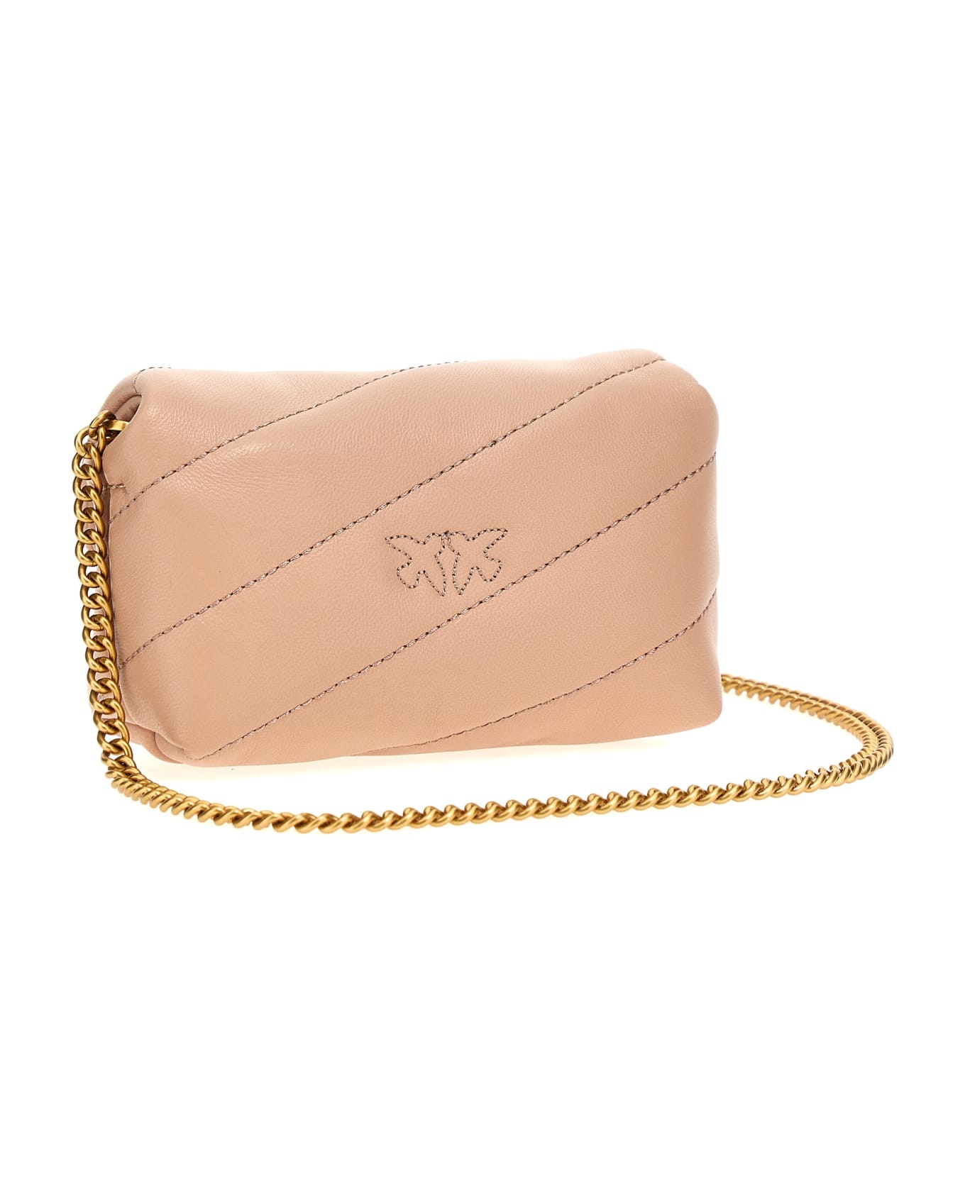 Pinko 'love Micro Puff' Crossbody Bag - Cipria-antique gold ショルダーバッグ