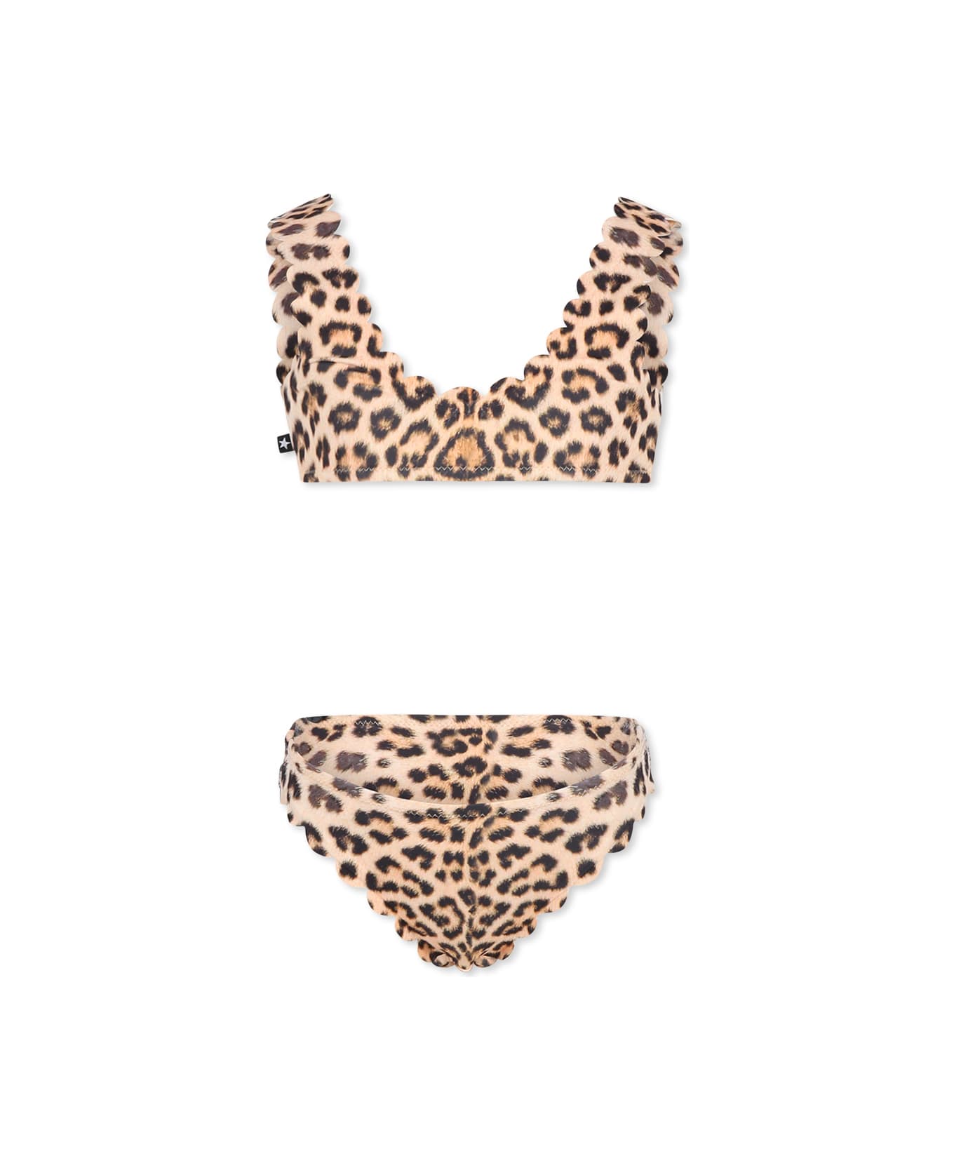 Molo Brown Bikini For Girl With Spotted Print - Brown