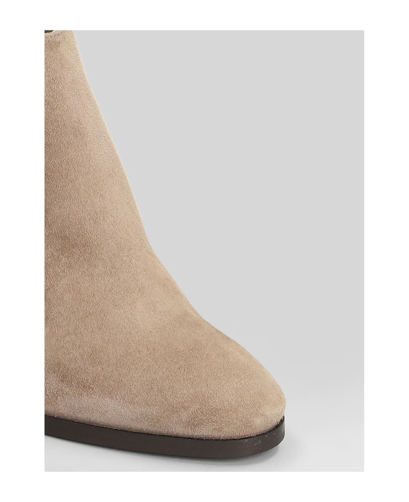 Julie Dee High Heels Ankle Boots In Beige Suede - beige