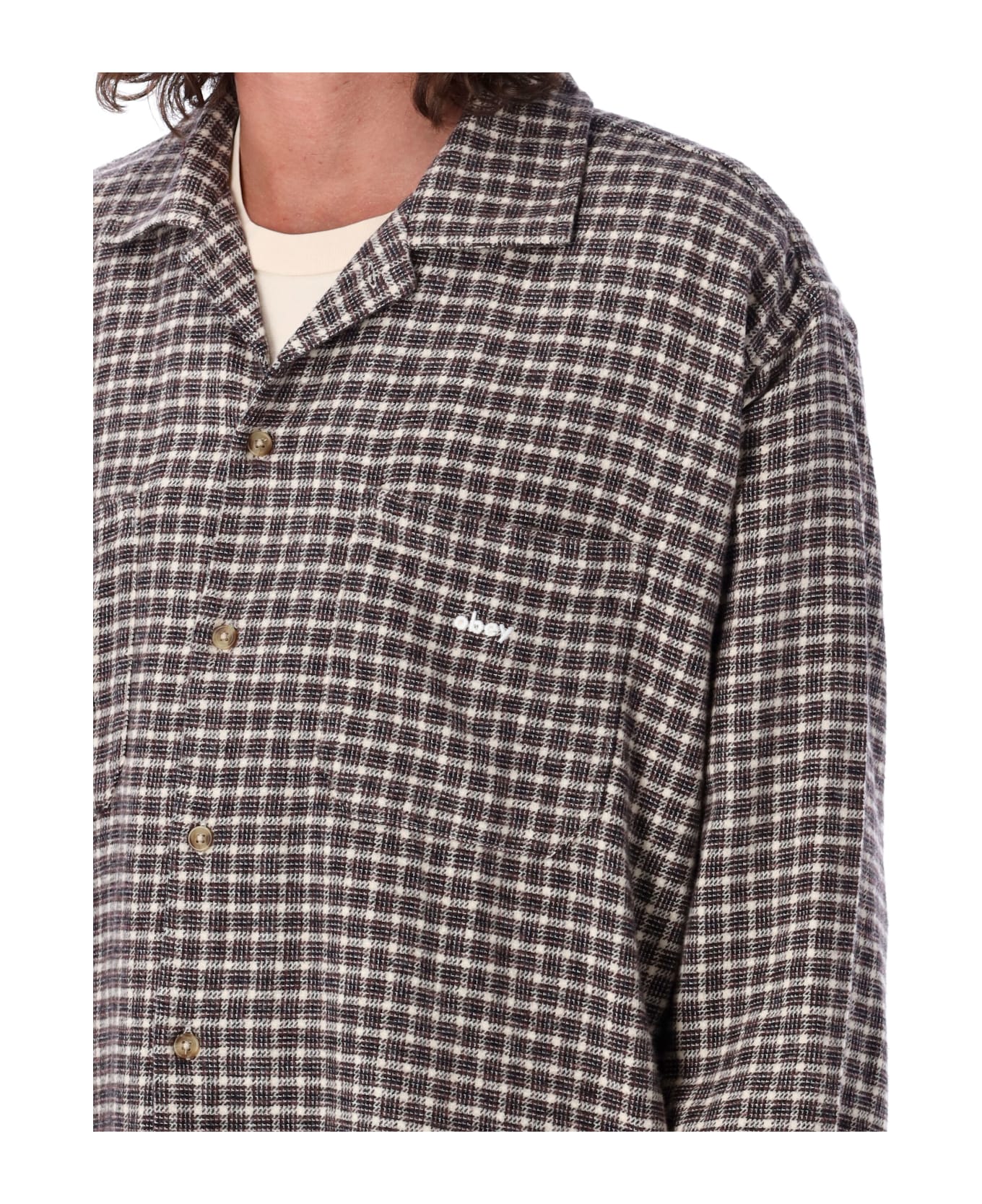Obey Micro Plaid Shirt - UNBLEACHED MULTI