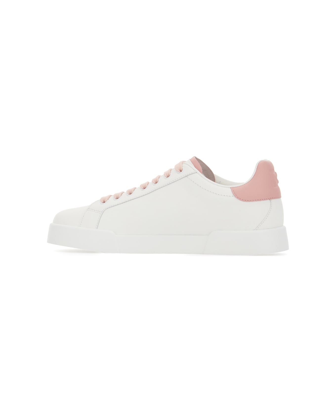 Dolce & Gabbana Two-tone Leather Sneakers - BIANCO  ROSA