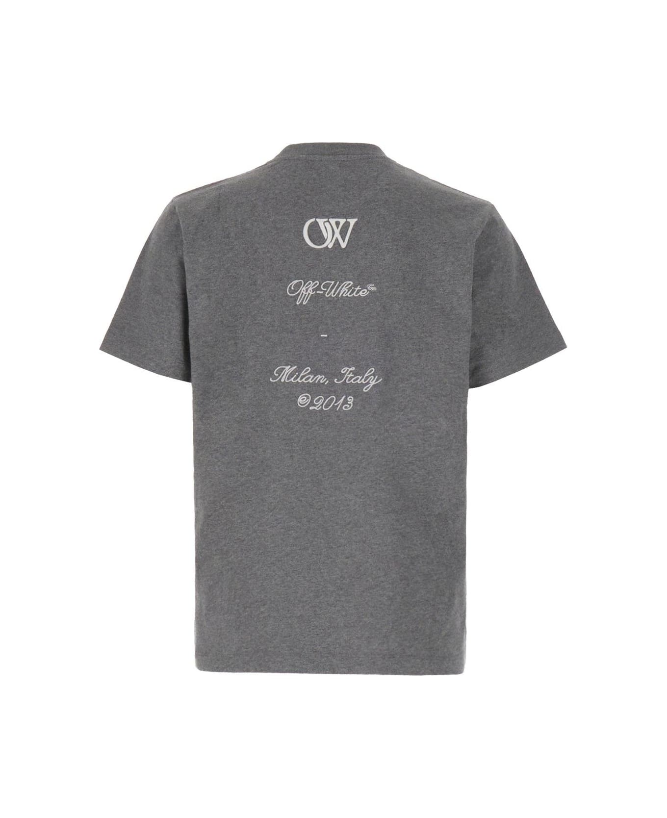 Off-White Embroidered Crewneck T-shirt - Grey シャツ