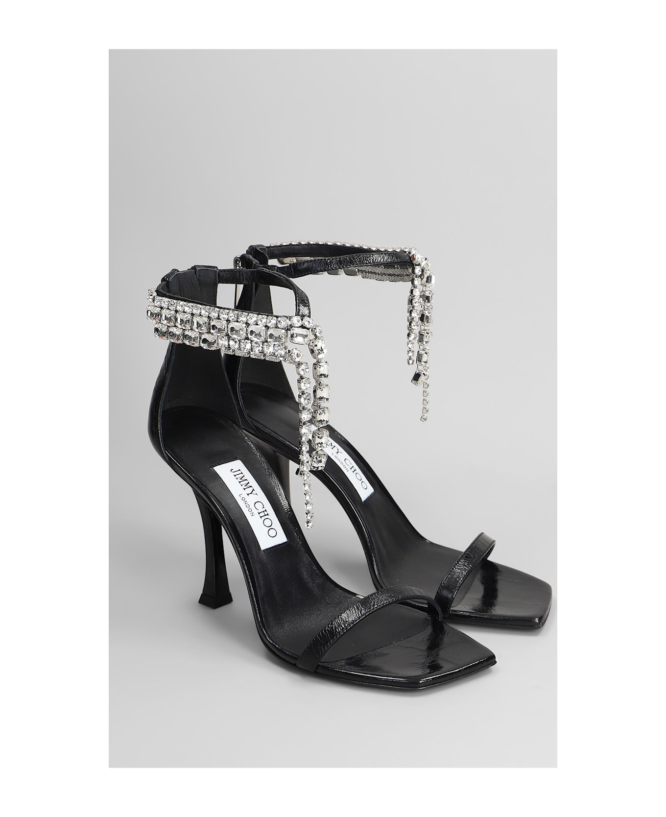 Jimmy Choo Verity 100 Sandals In Black Leather - black