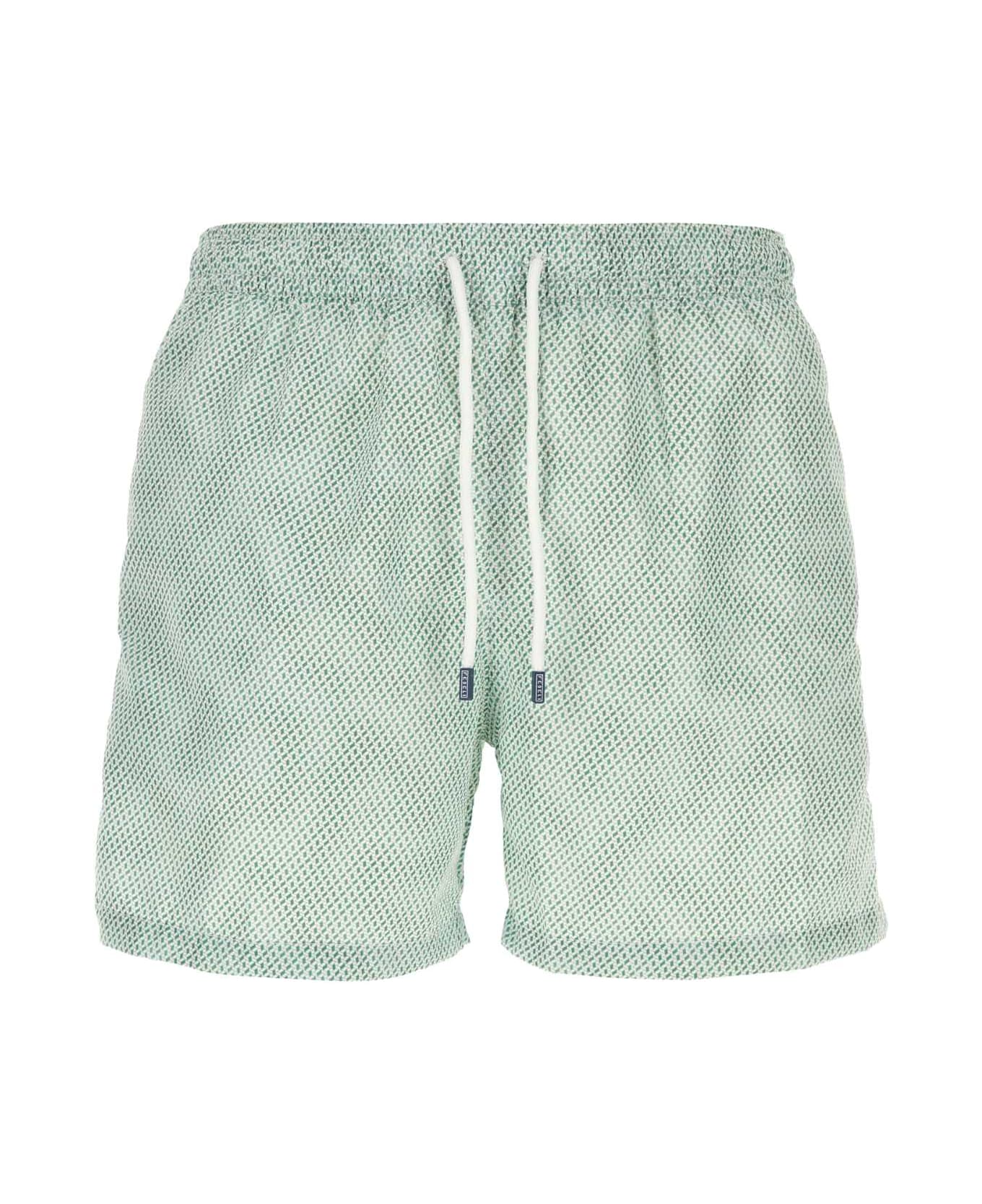 Fedeli Printed Polyester Swimming Shorts - FANTASIAVERDE