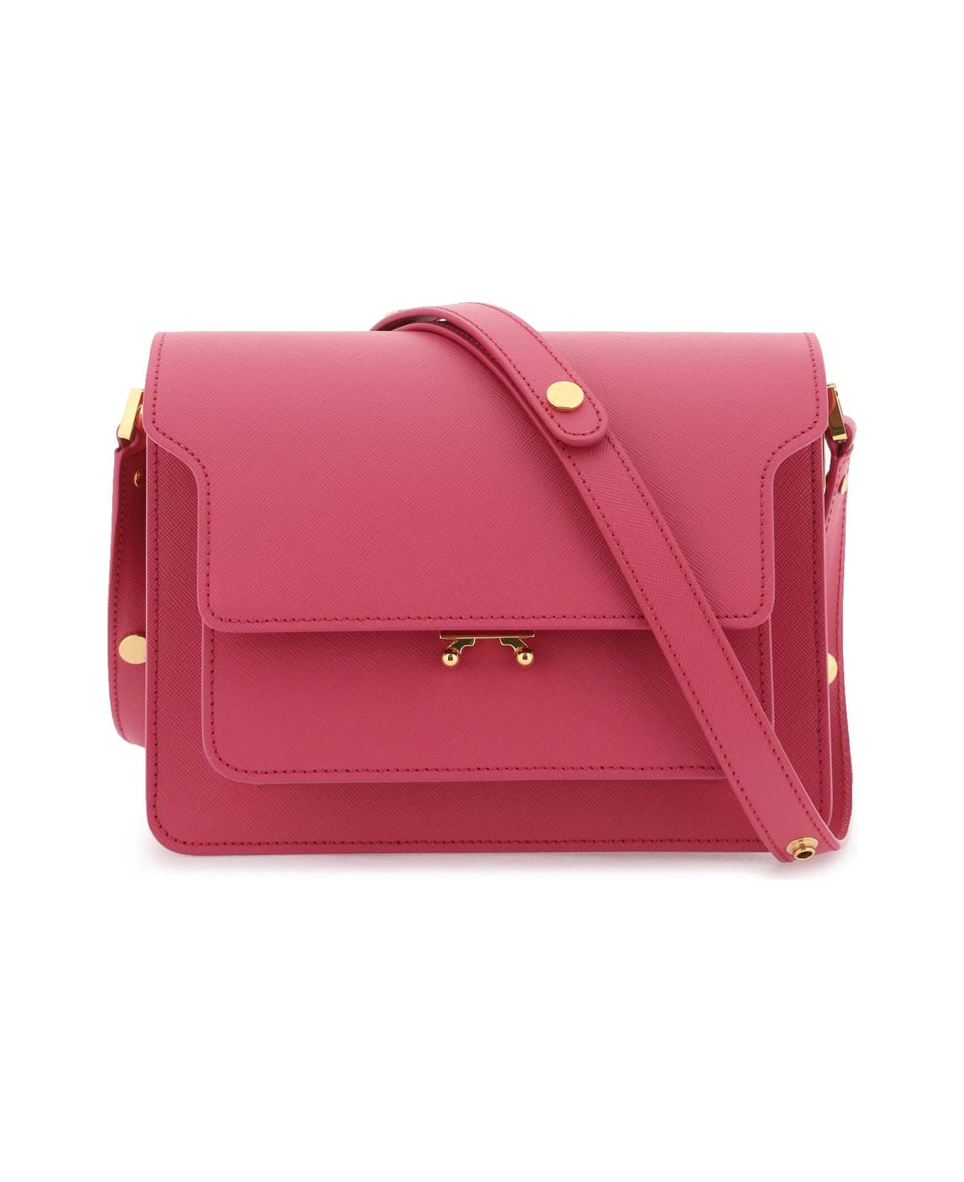 Marni Pink Trunk Medium Bag In Leather - Pink