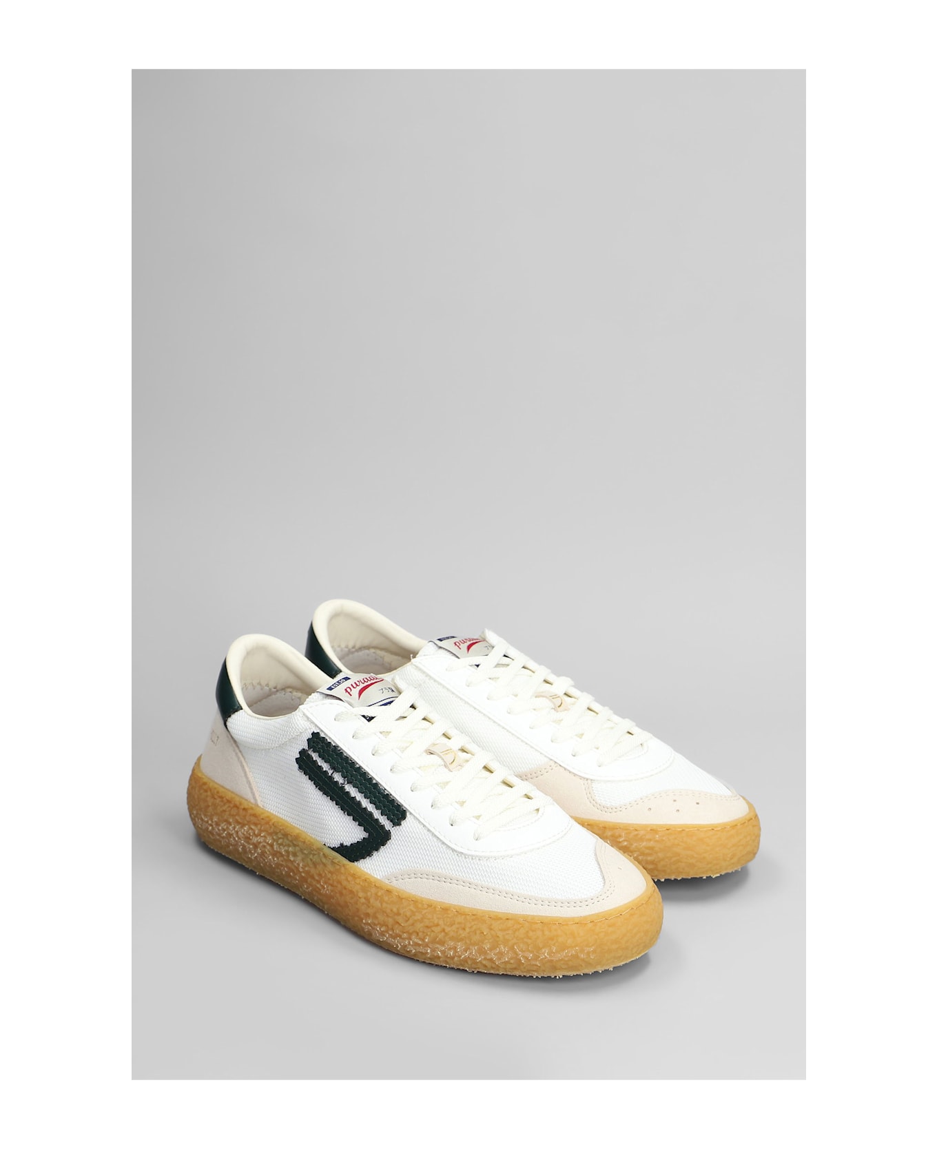 Puraai Evergreen Sneakers In White Leather And Fabric - white