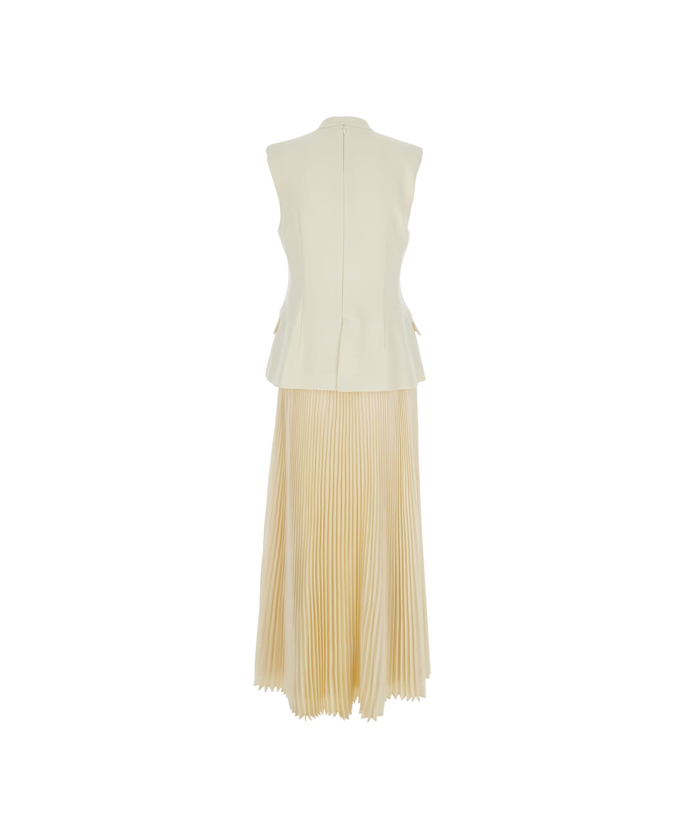 Simkhai 
georgina
 White Long Dress With Sleeveless Vest In Viscose Blend Stretch Woman - Bianco