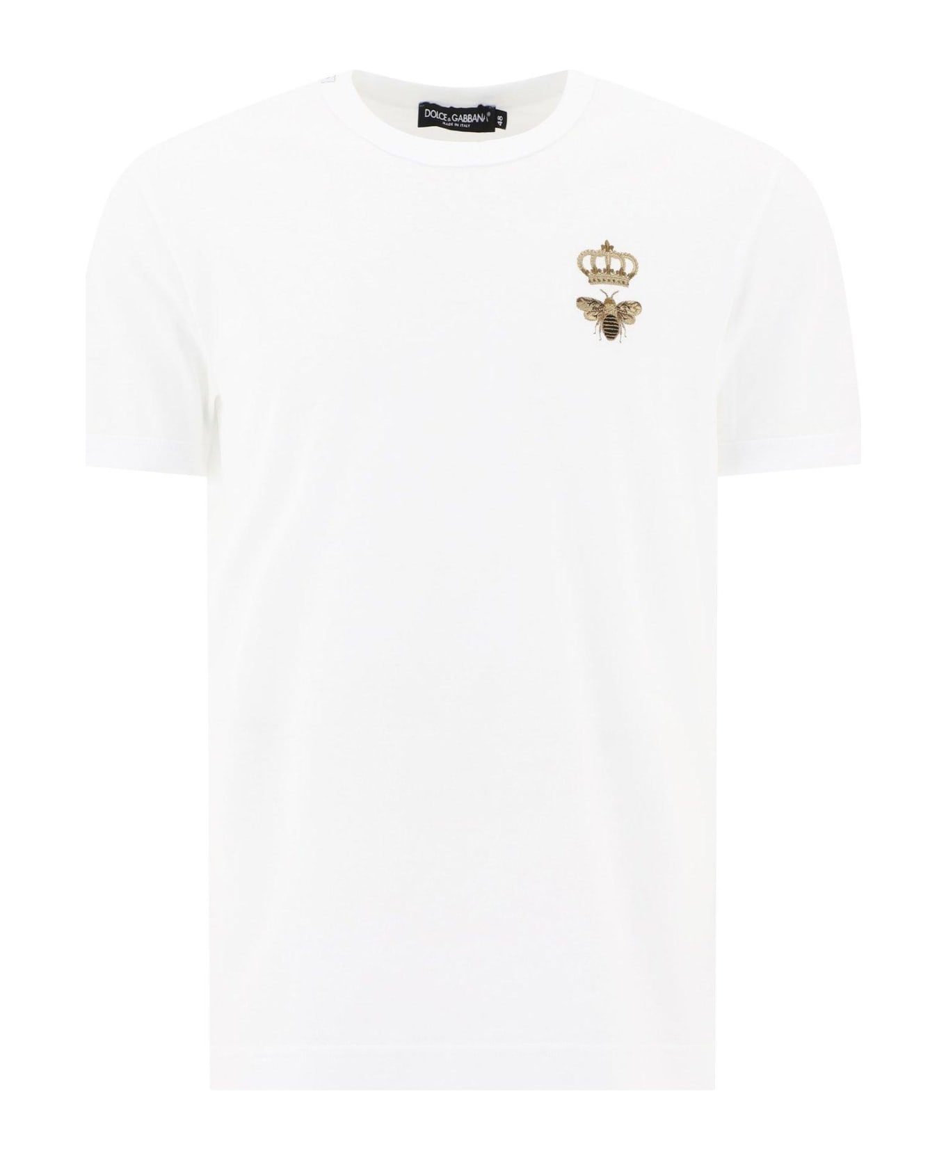 Dolce & Gabbana Logo Embroidered T-shirt - Bianco シャツ