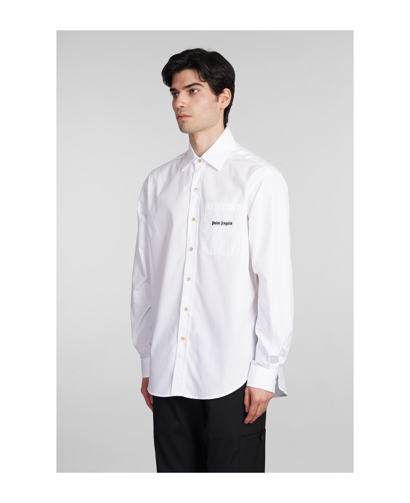 Palm Angels Shirt In White Cotton - white