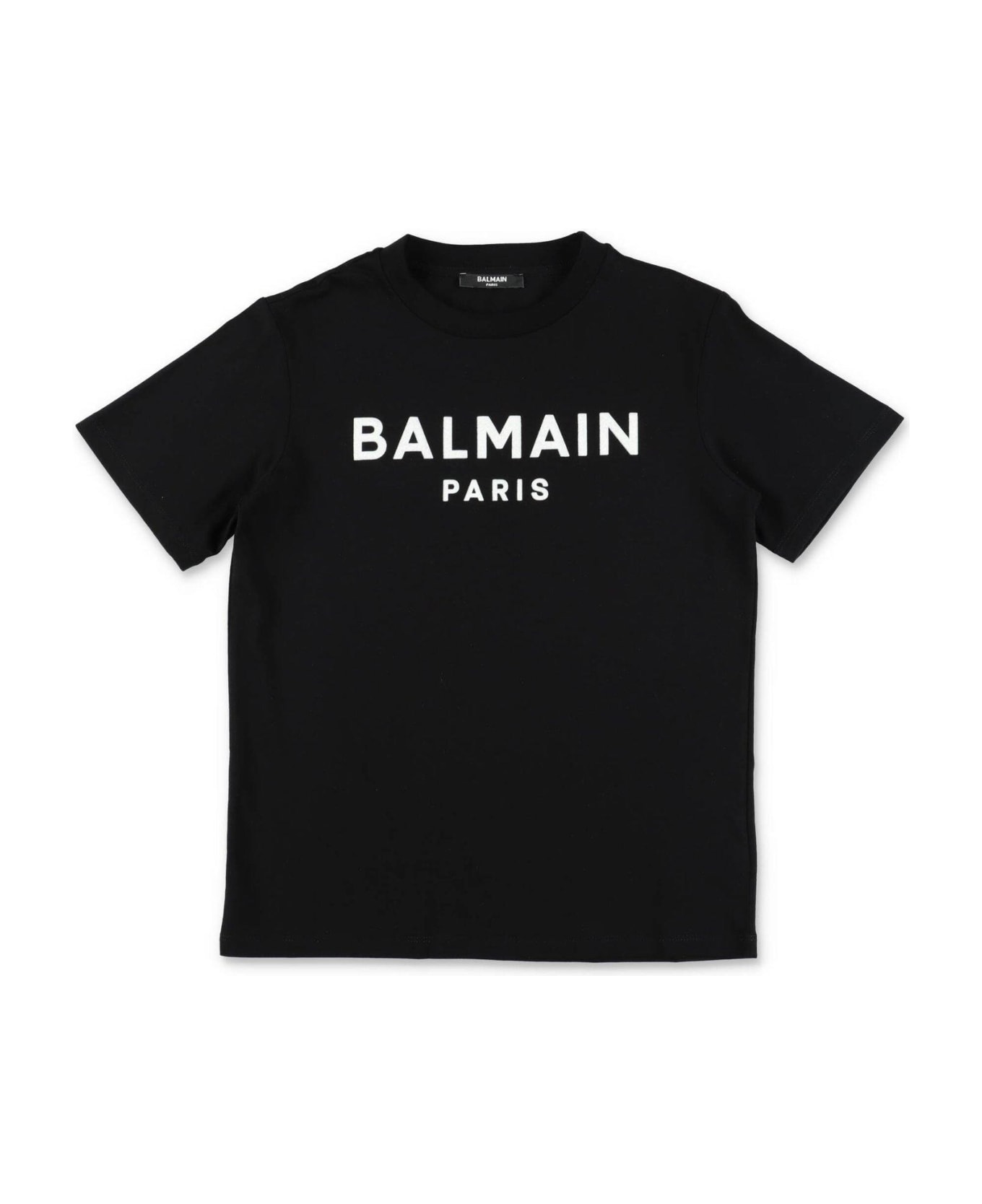 Balmain Logo Printed Crewneck T-shirt - Black/white