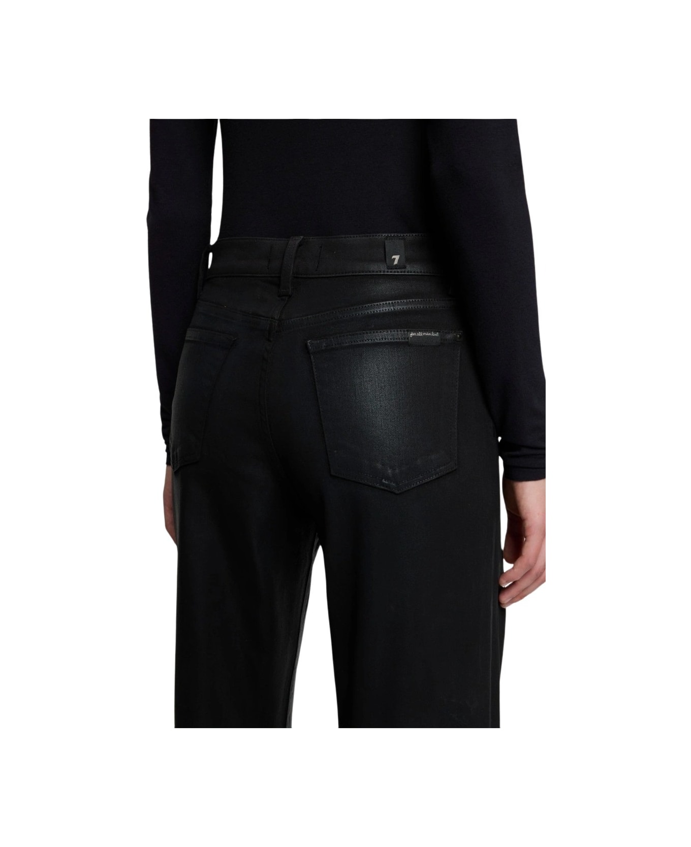 7 For All Mankind Lotta Coated Black - Black