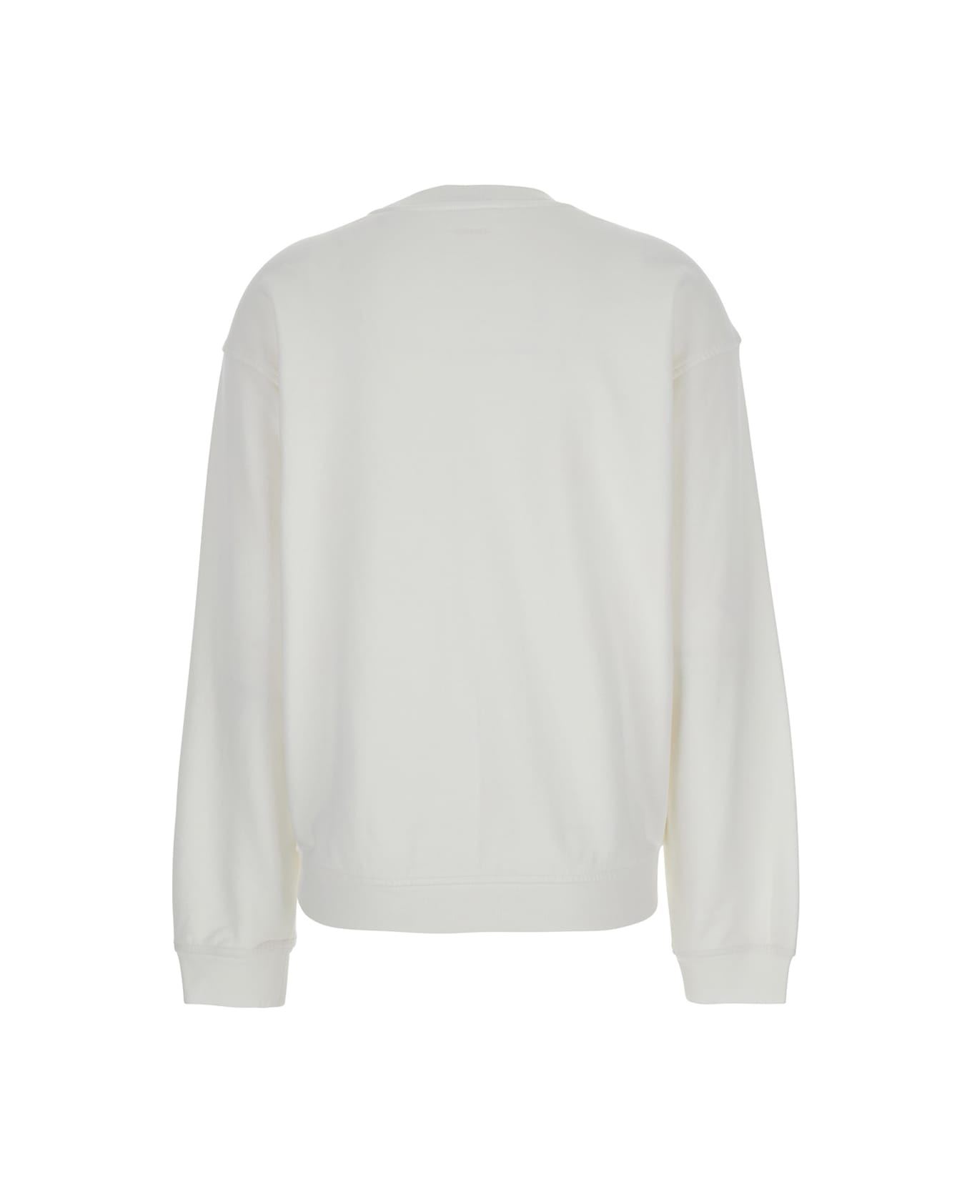 Frame 
privacy Please
 White Crewneck T-shirt With Tonal Logo Embroidery On The Front In Cotton Blend Woman - WHITE