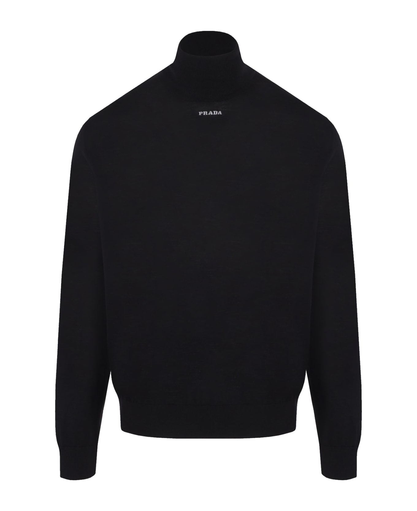 Prada Wool Logo Sweater - Black ニットウェア