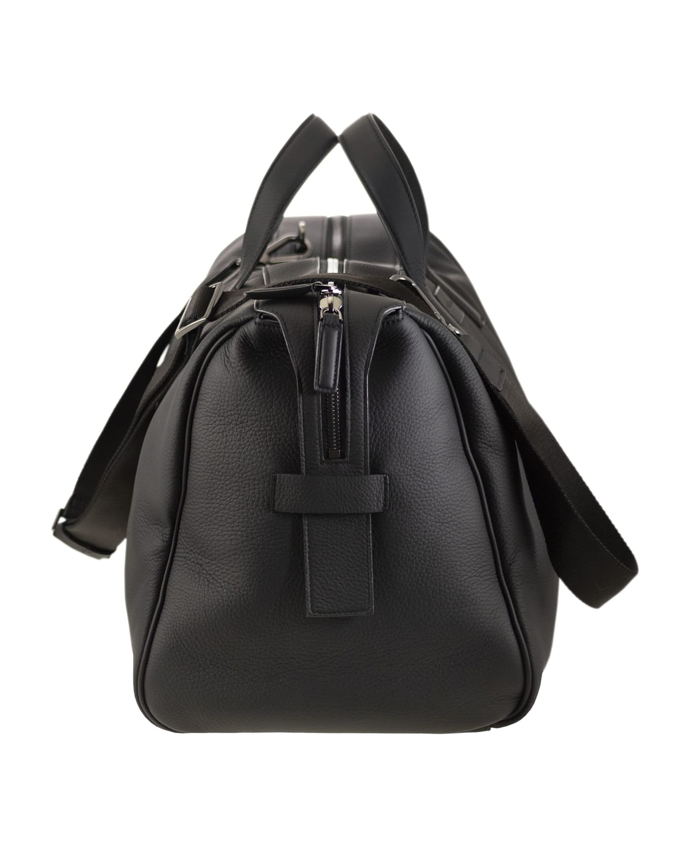 Kiton Deerskin Duffle Bag - Black