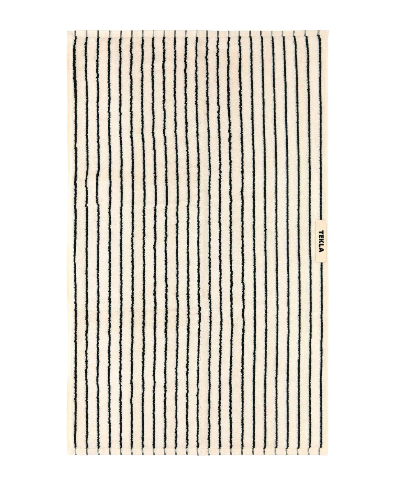 Tekla Embroidered Terry Towel - RACING GREEN STRIPES