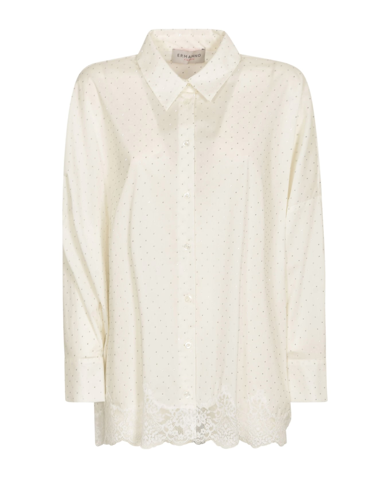 Ermanno Firenze Embellished Long-sleeved Shirt - White
