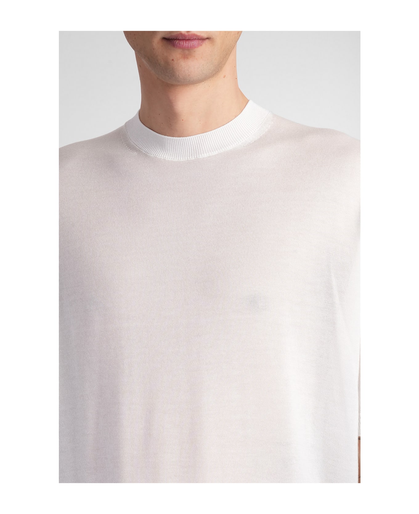 Laneus T-shirt In Beige Wool And Polyester - beige