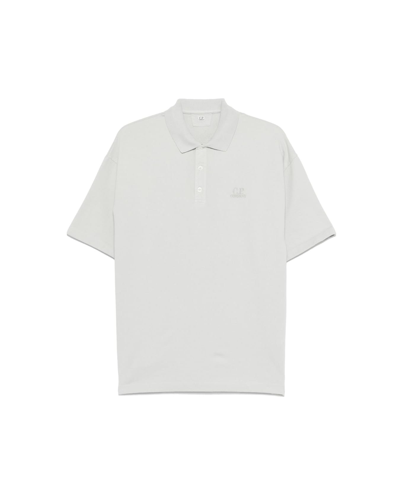 C.P. Company Logo Cotton Polo Shirt - Clear Blue