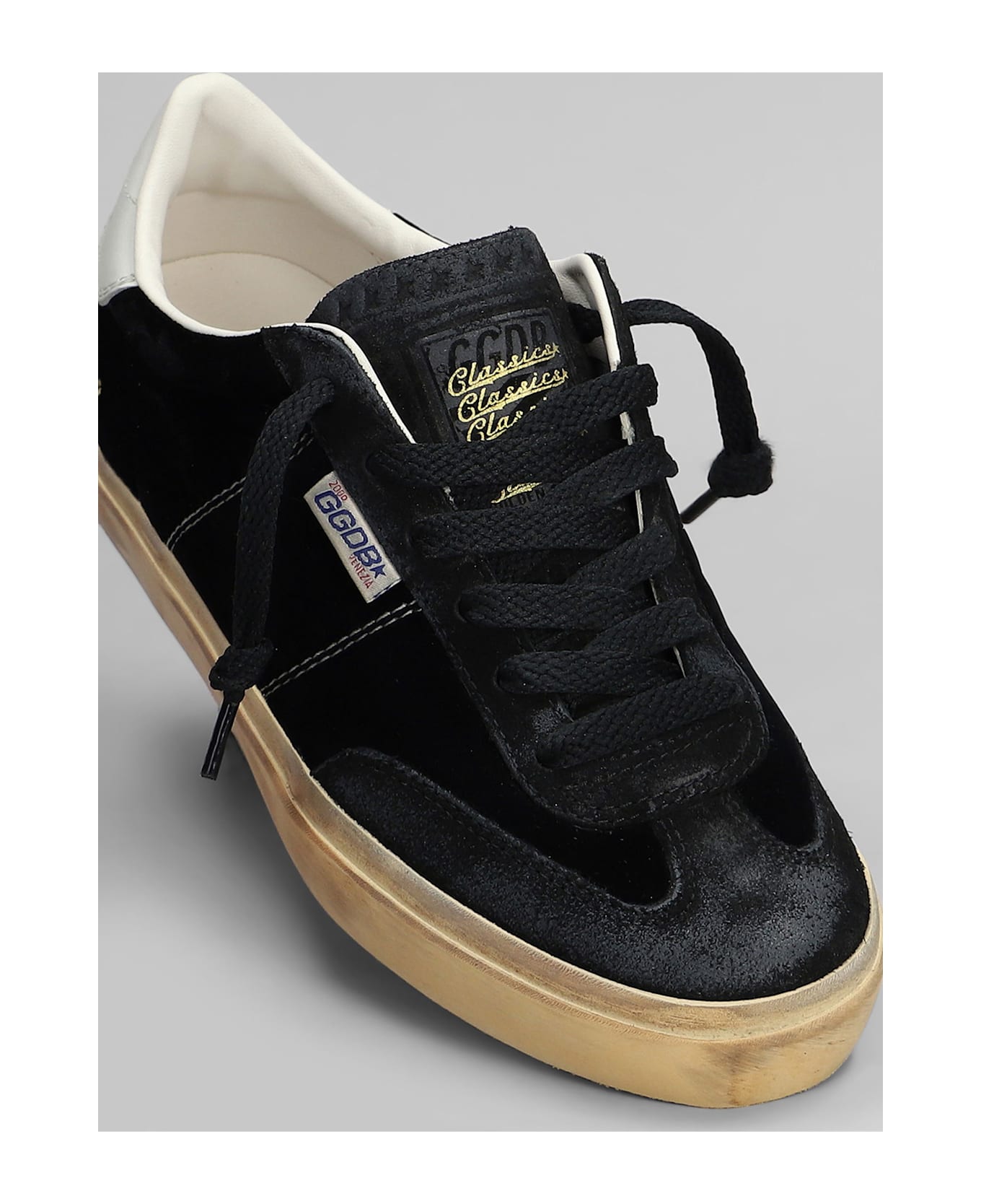 Golden Goose Soul Star Sneakers In Black Velvet - black