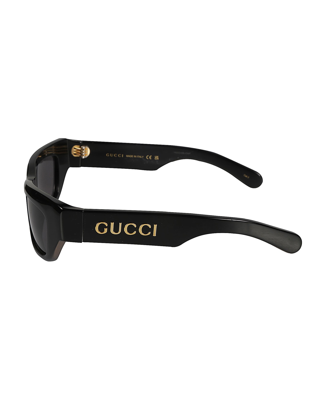 Gucci Eyewear Logo Sided Square Lens Sunglasses - Black/Grey