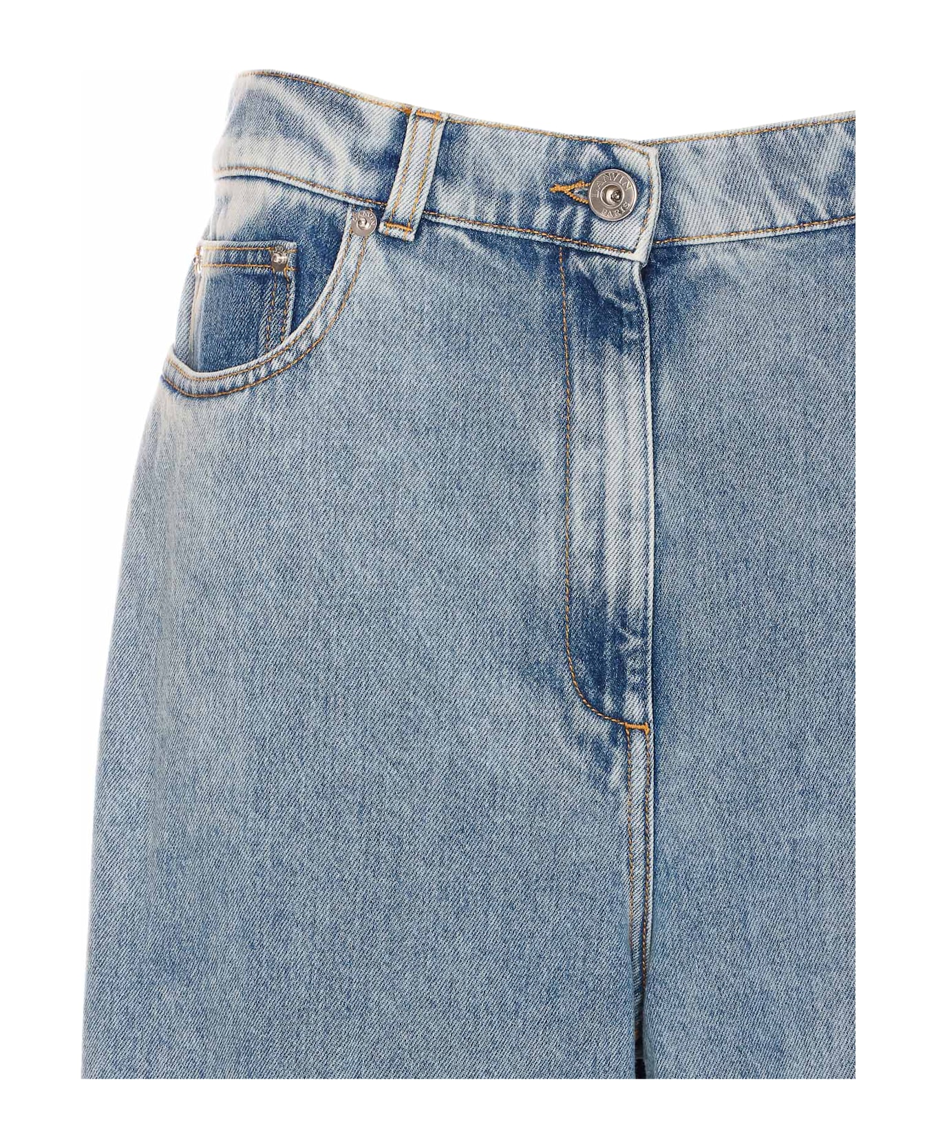 Lanvin Wide Leg Denim Pants - Blue