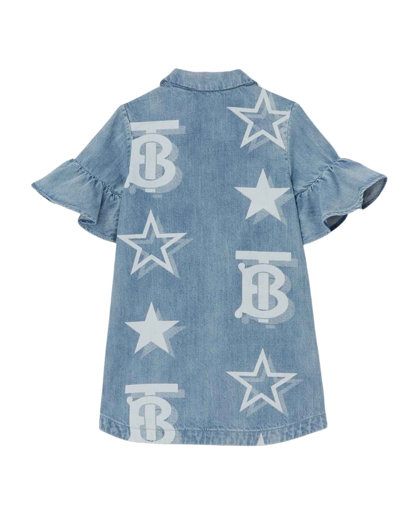 Burberry Blue Denim Dress Girl - Blu ワンピース＆ドレス