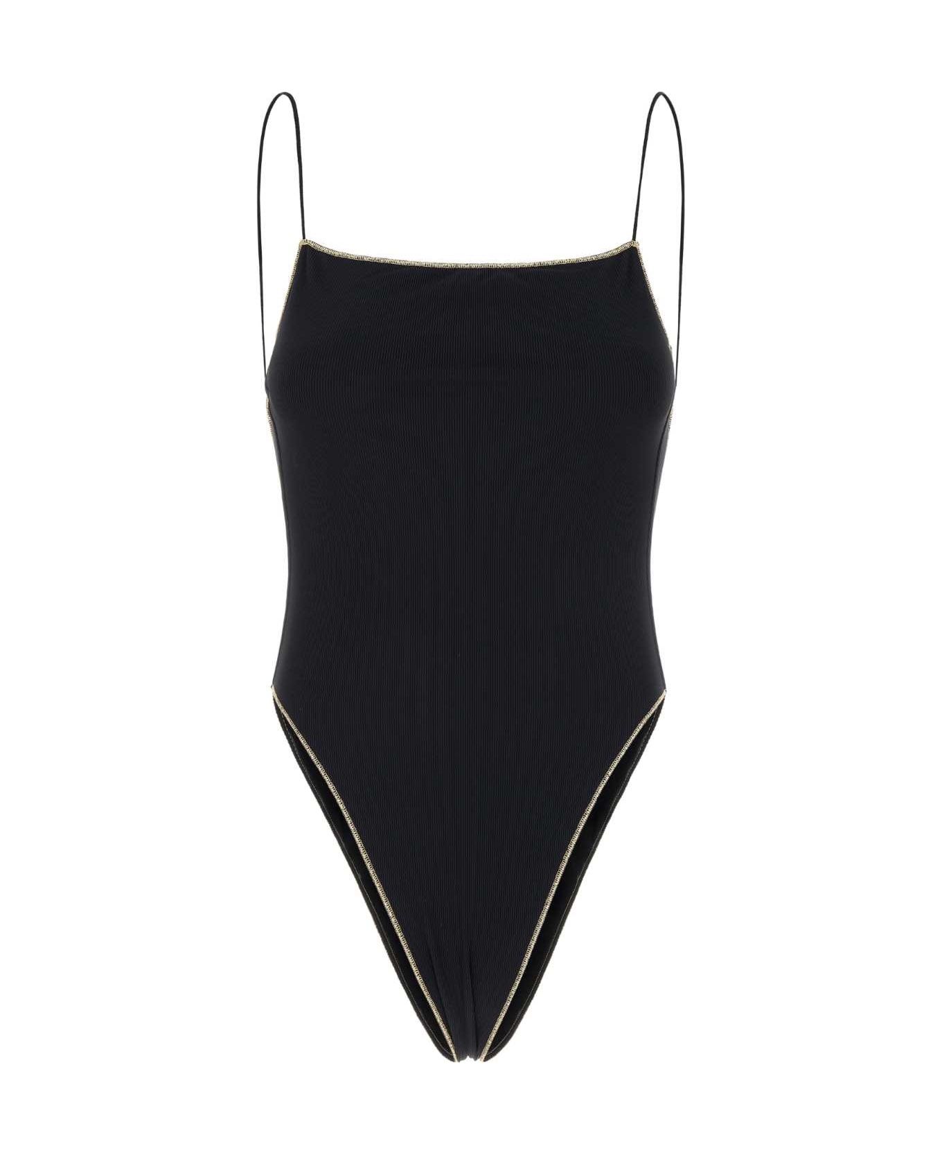 Oseree Black Stretch Nylon Swimsuit - BLACK