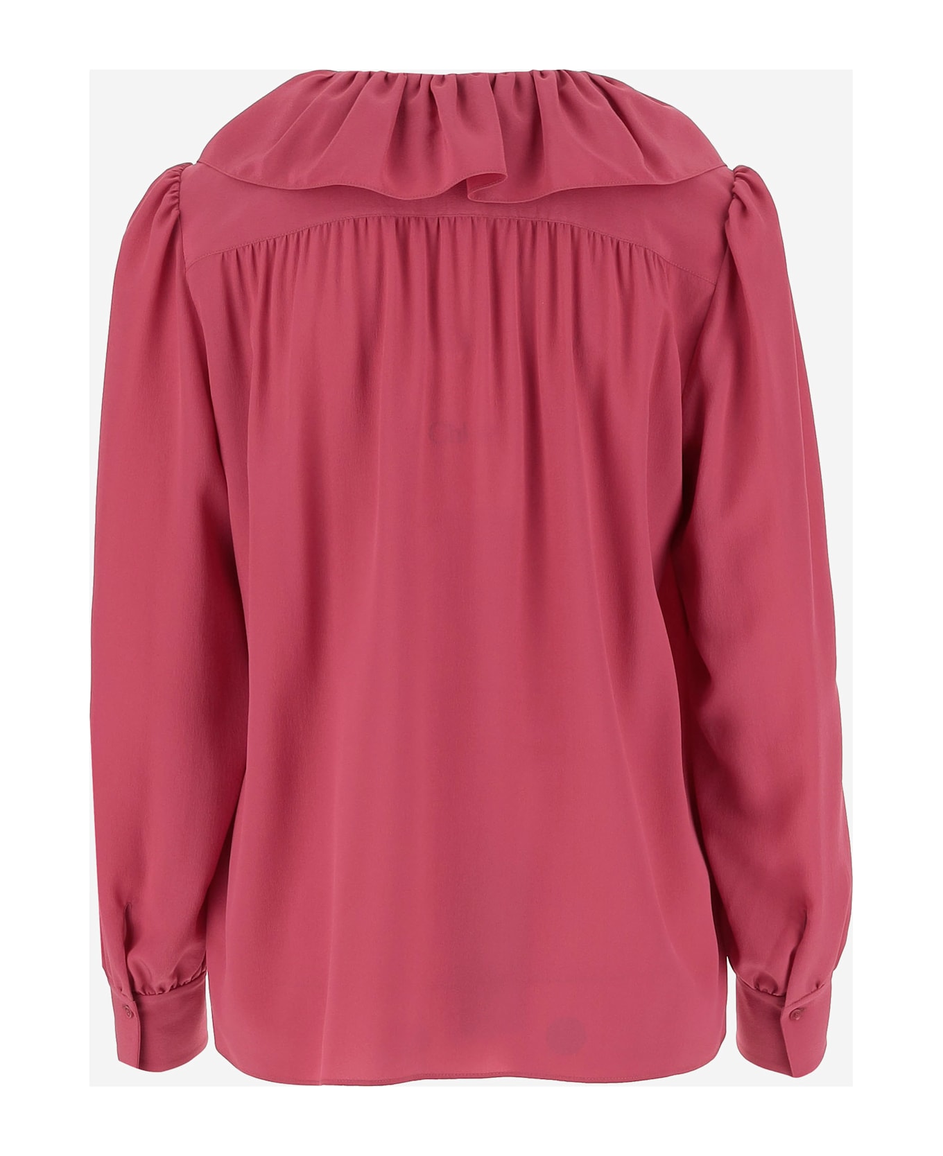 Chloé Silk Ruffled Shirt - Divine Red